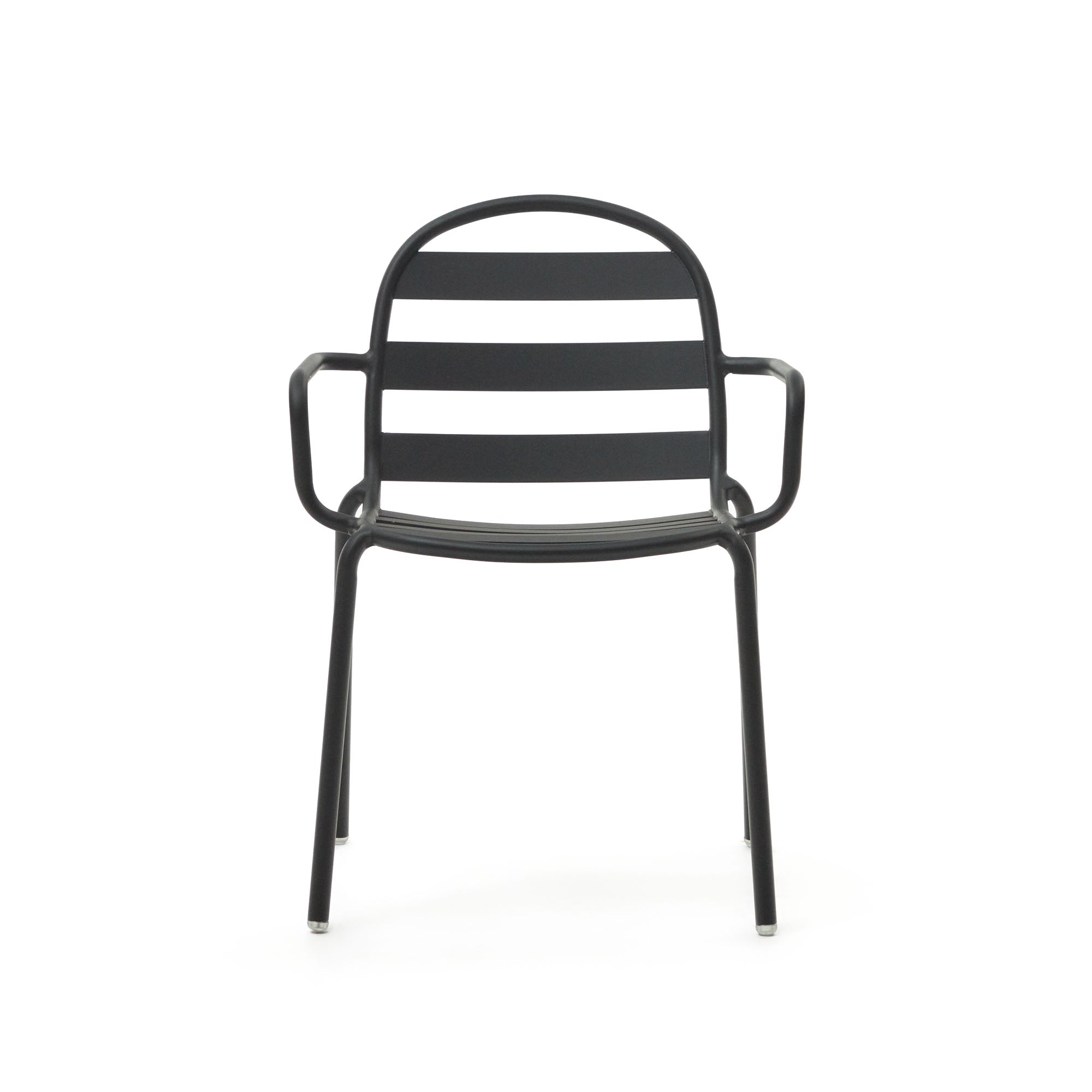 Joncols stackable outdoor aluminium chair with a powder coated grey finish - Product Image