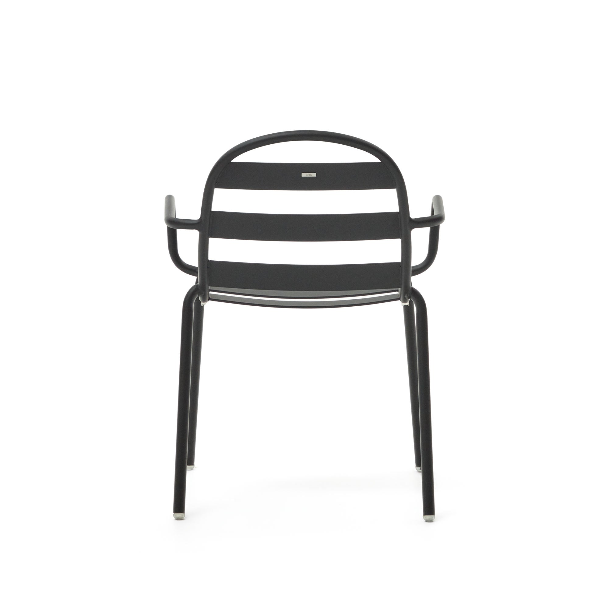 Joncols stackable outdoor aluminium chair with a powder coated grey finish - Product Image