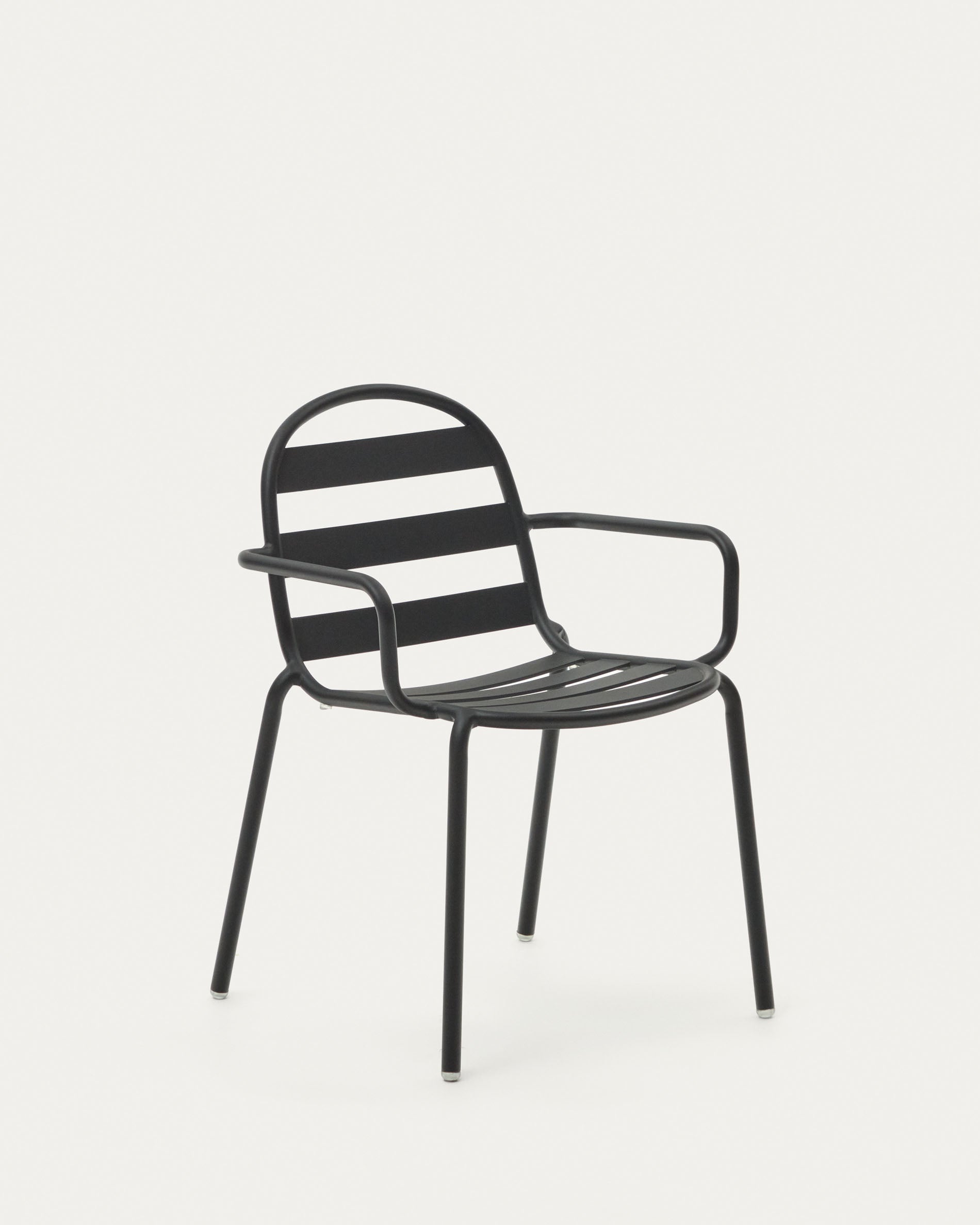 Joncols stackable outdoor aluminium chair with a powder coated grey finish - Product View