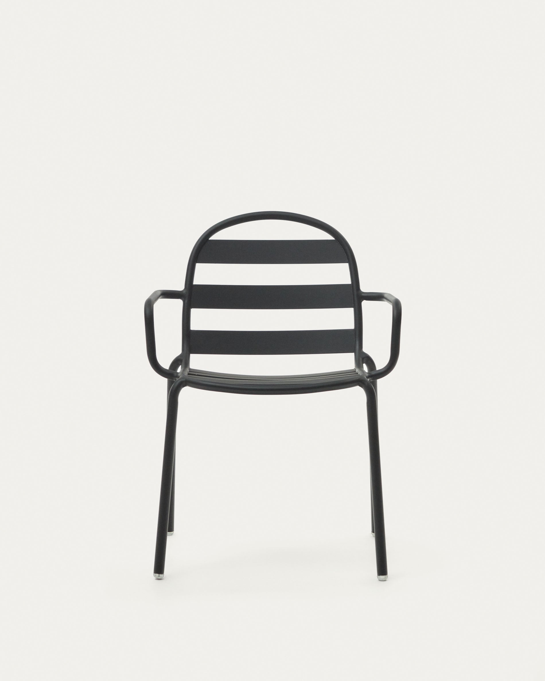 Joncols stackable outdoor aluminium chair with a powder coated grey finish - Product View