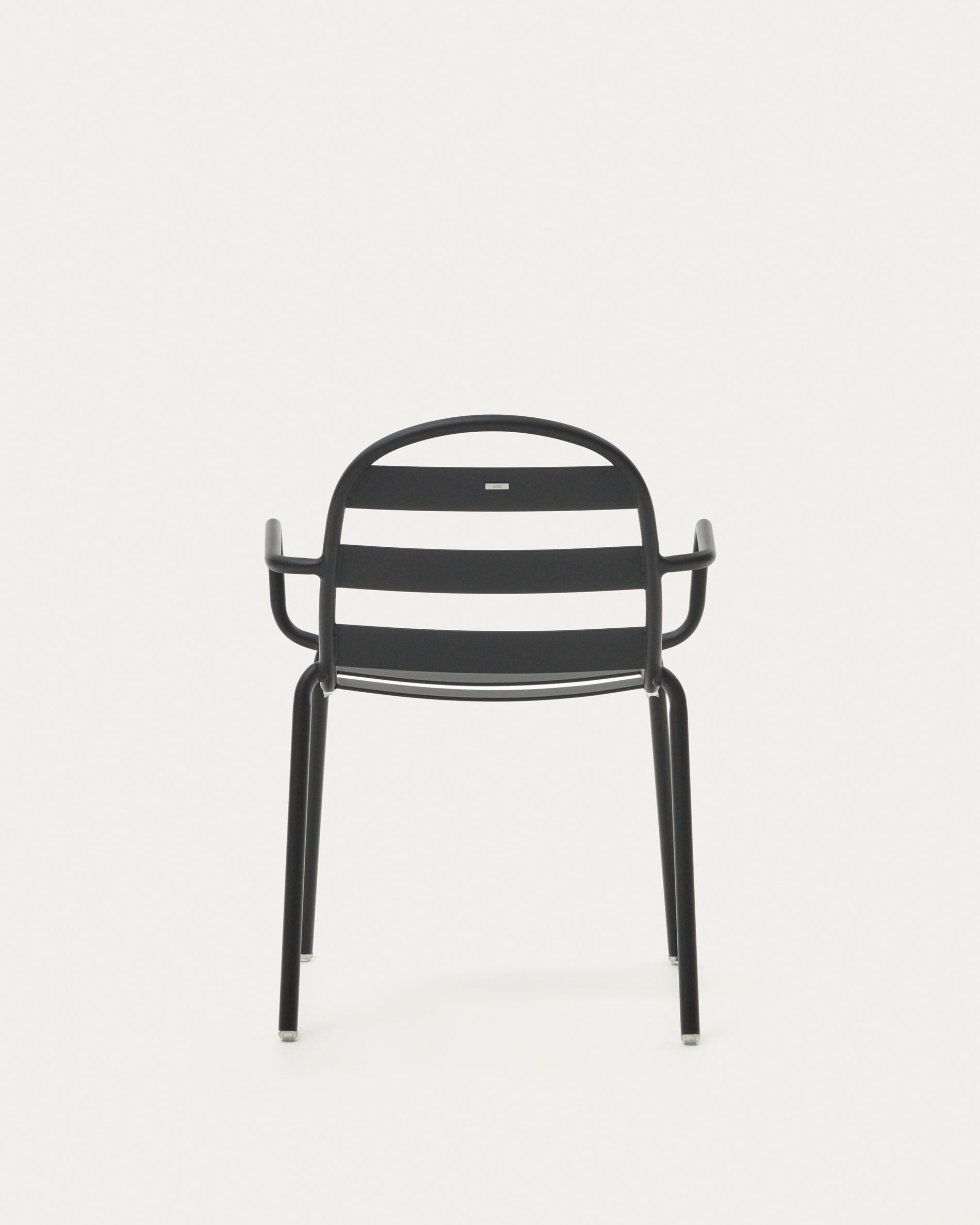 Joncols stackable outdoor aluminium chair with a powder coated grey finish - Product View