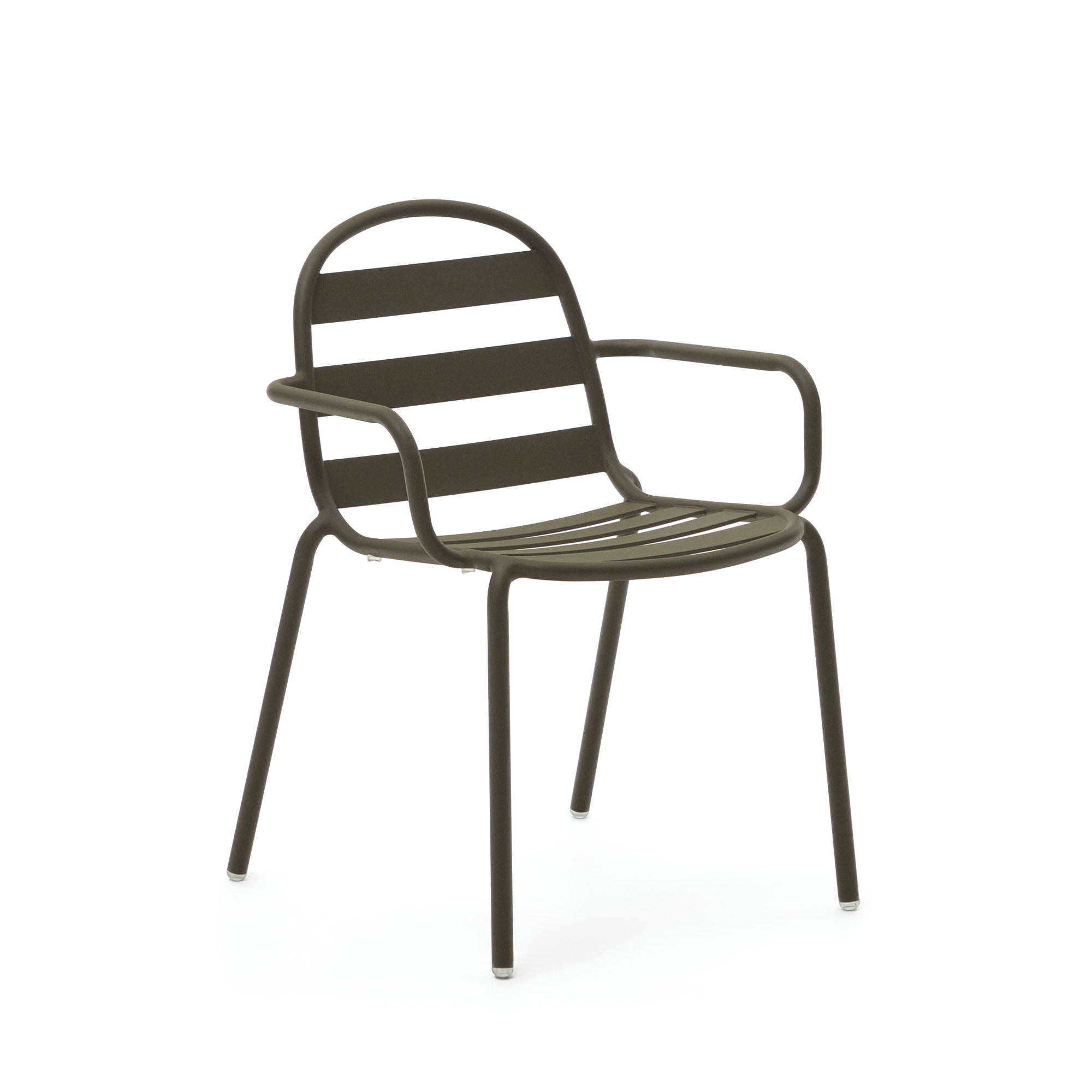Joncols stackable outdoor aluminium chair with a powder coated green finish - Product Image