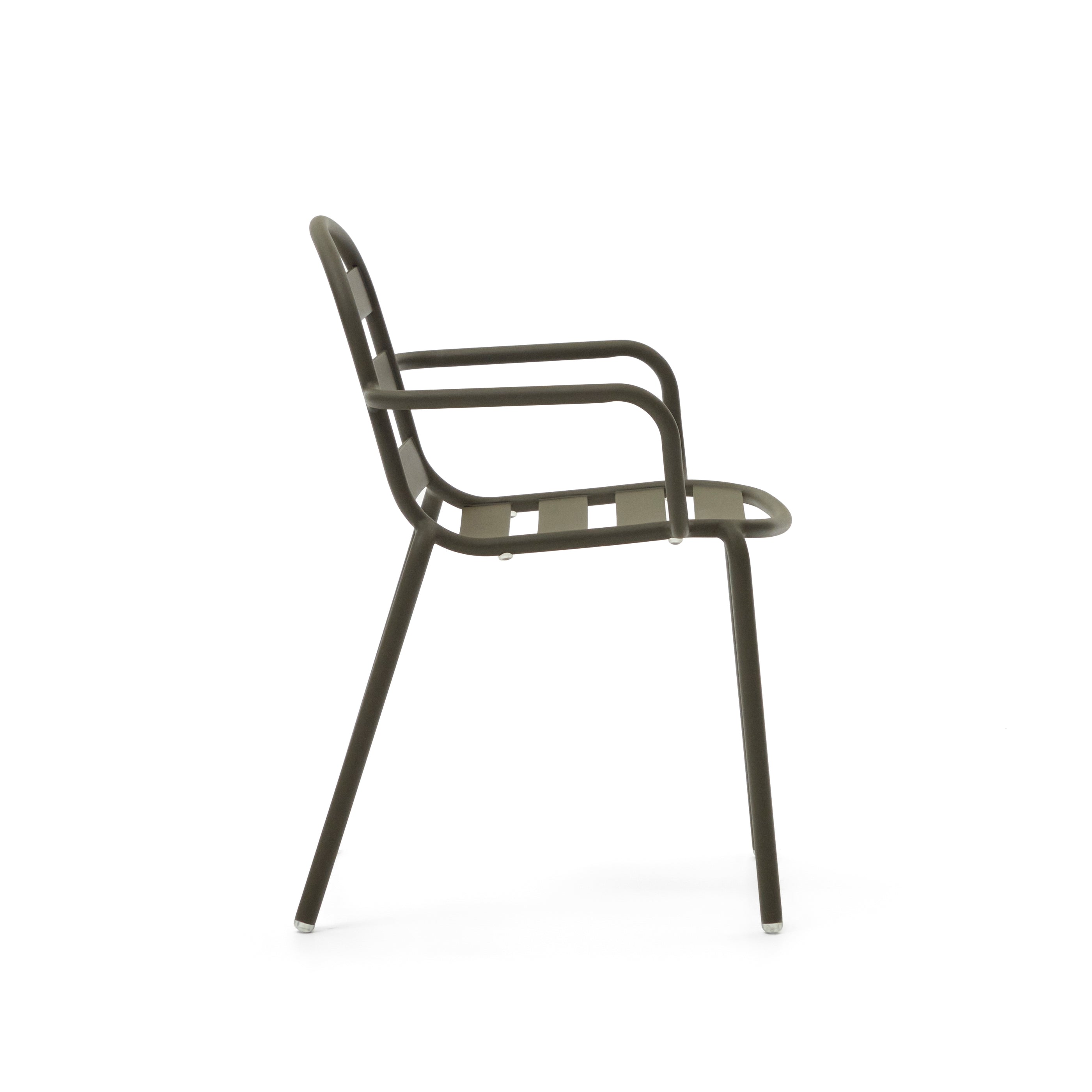 Joncols stackable outdoor aluminium chair with a powder coated green finish - Product Image