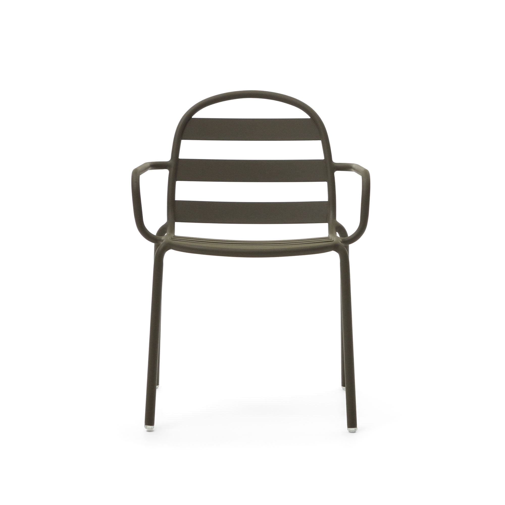 Joncols stackable outdoor aluminium chair with a powder coated green finish - Product Image