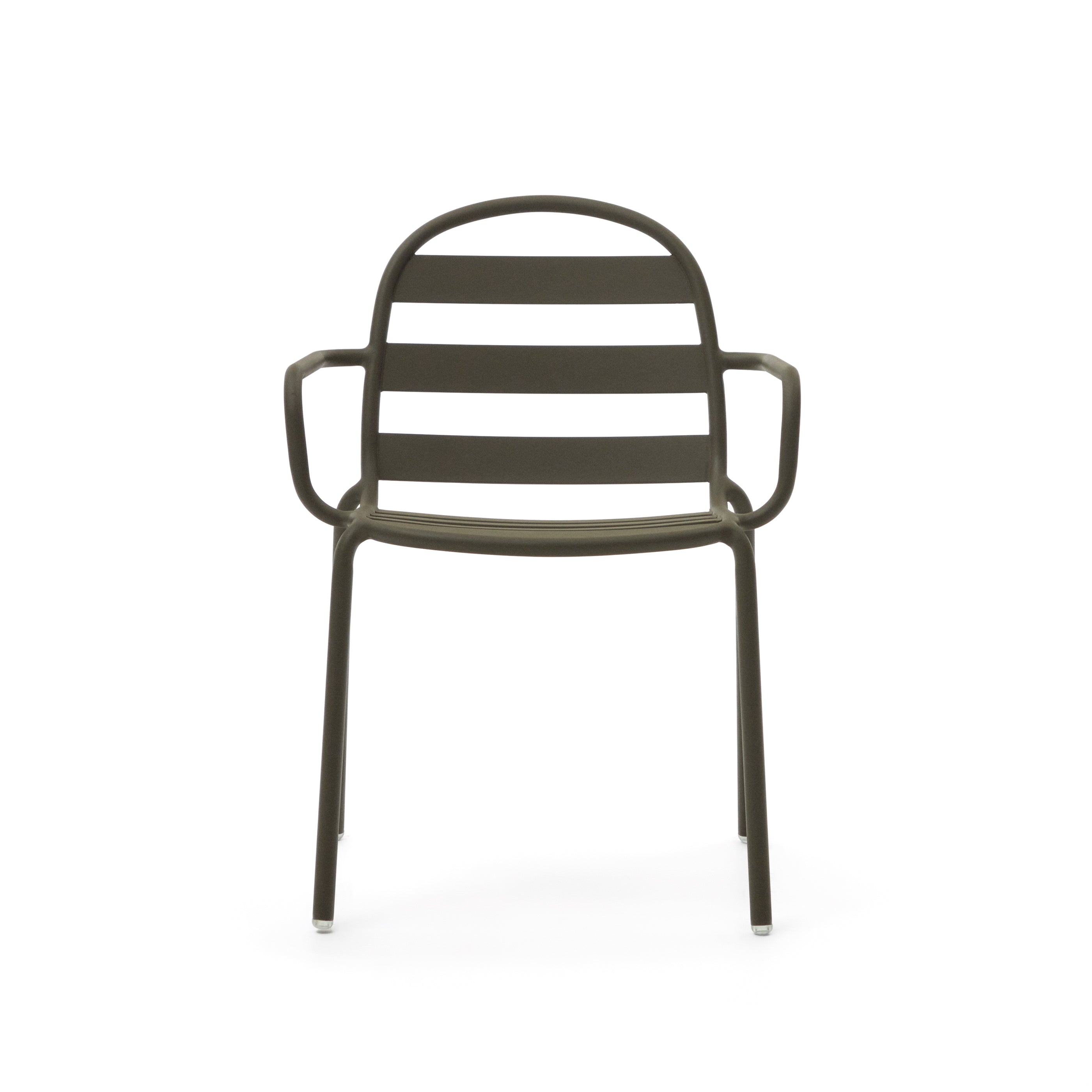 Joncols stackable outdoor aluminium chair with a powder coated green finish - Product Image