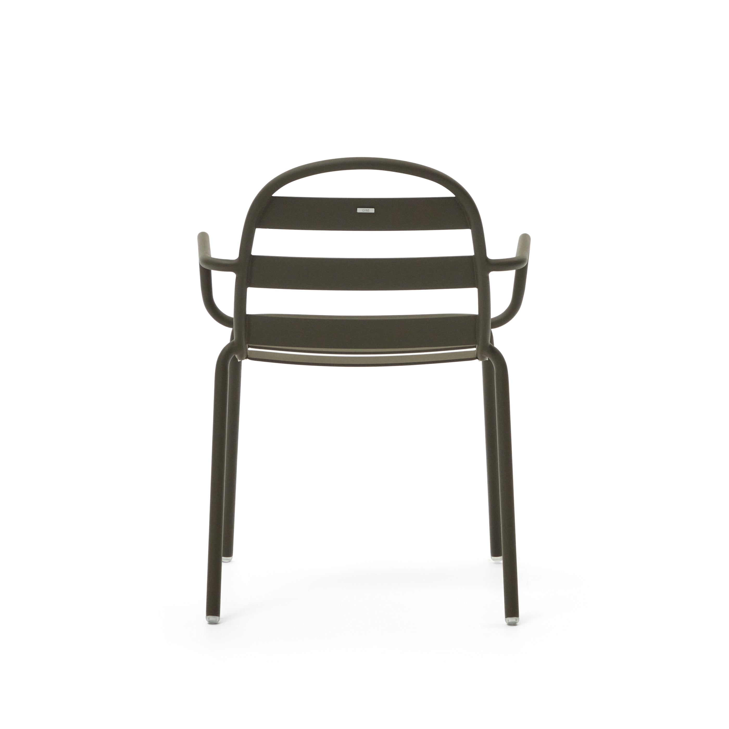 Joncols stackable outdoor aluminium chair with a powder coated green finish - Product Image