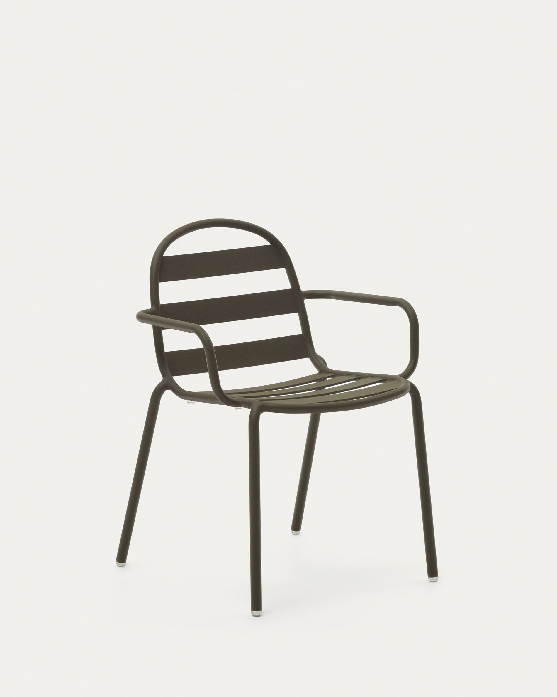 Joncols stackable outdoor aluminium chair with a powder coated green finish - Product View