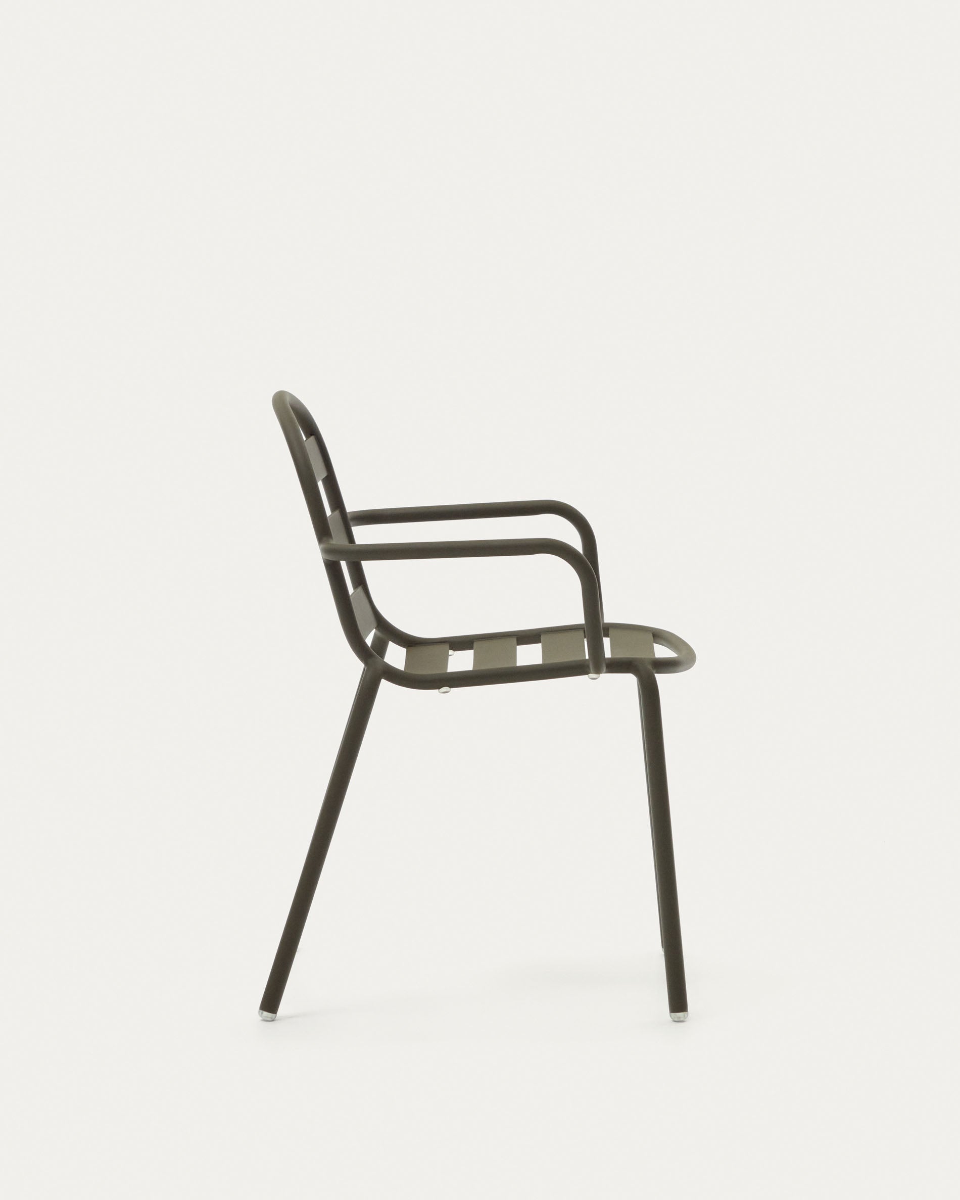 Joncols stackable outdoor aluminium chair with a powder coated green finish - Product View