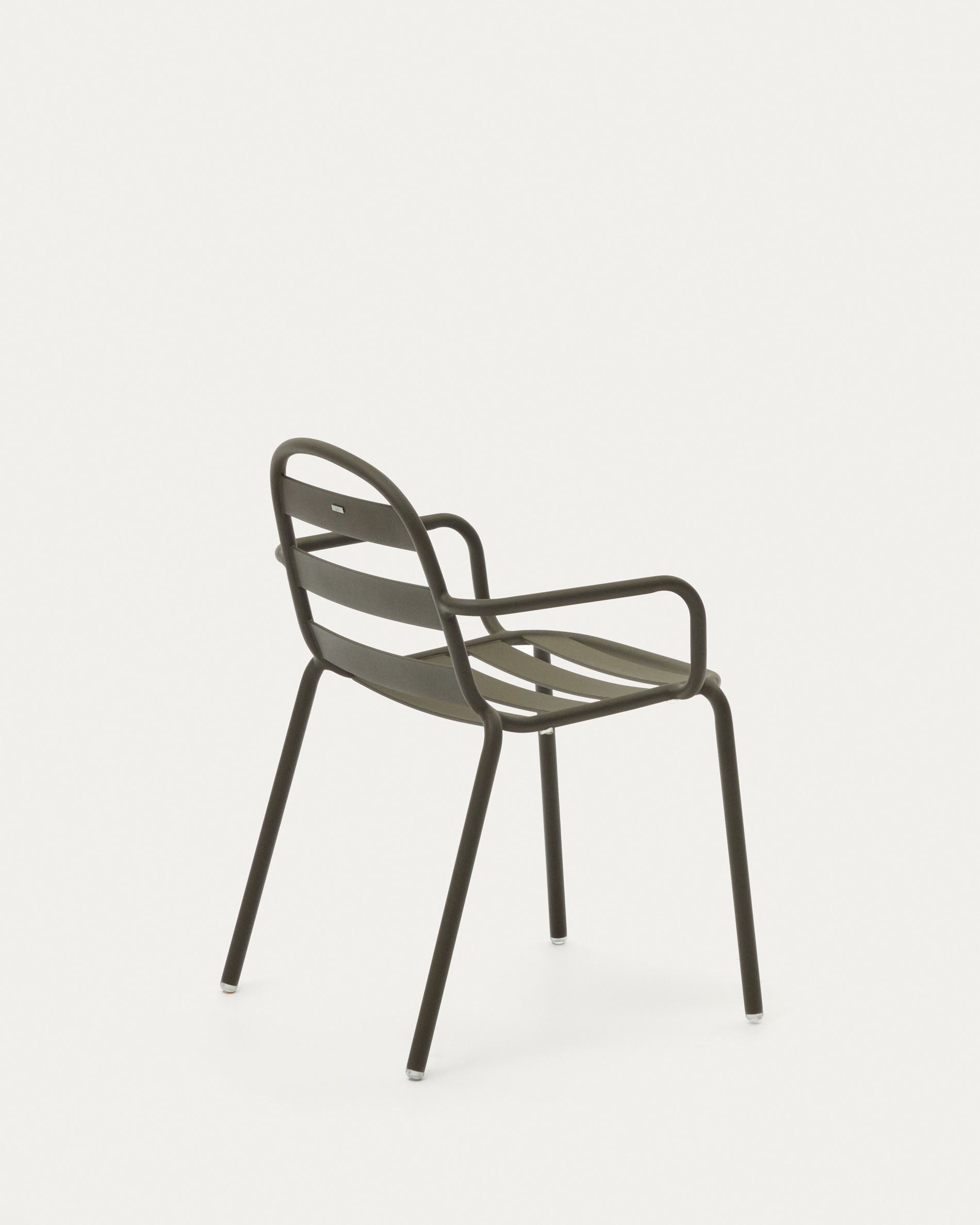 Joncols stackable outdoor aluminium chair with a powder coated green finish - Product View