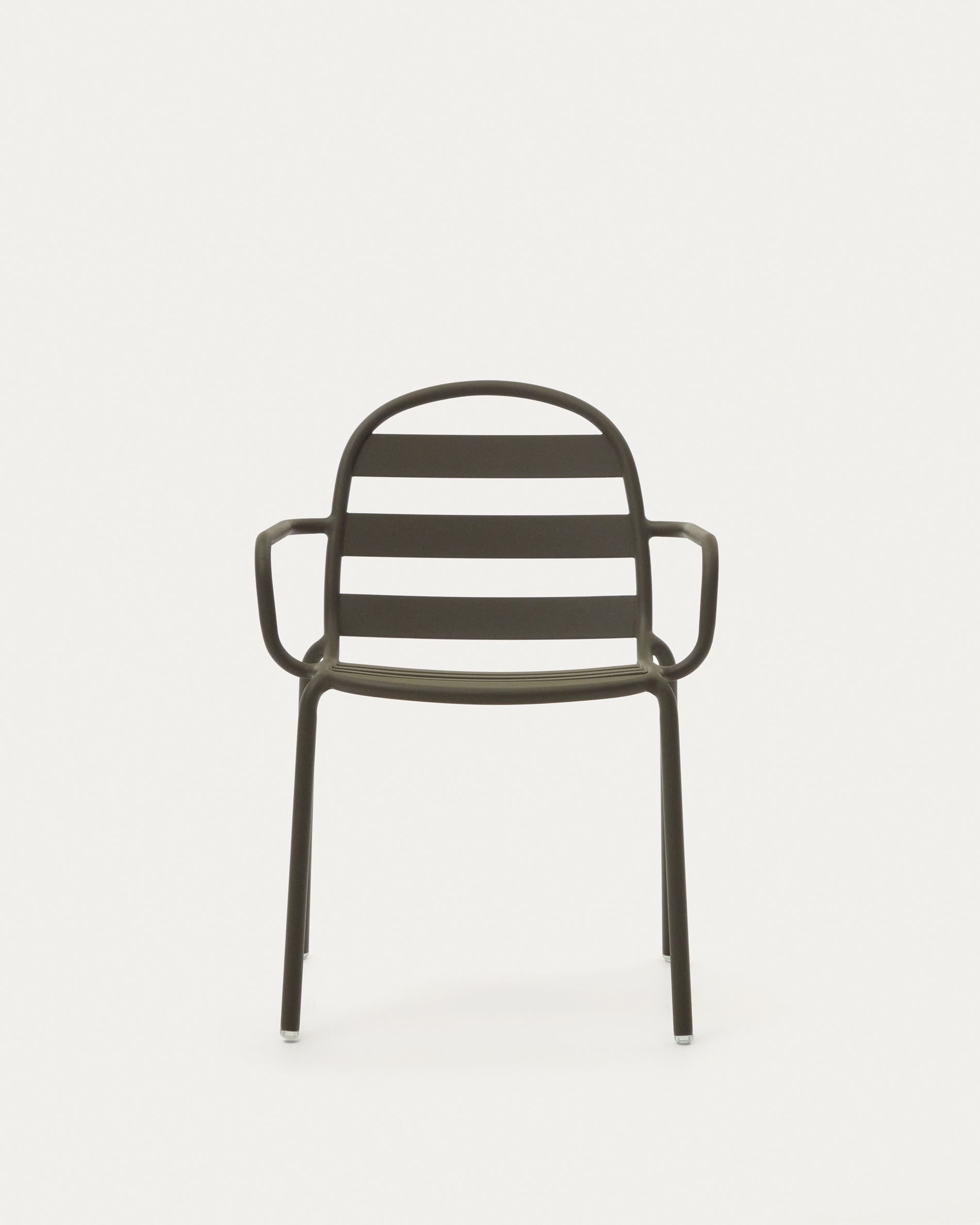 Joncols stackable outdoor aluminium chair with a powder coated green finish - Product View
