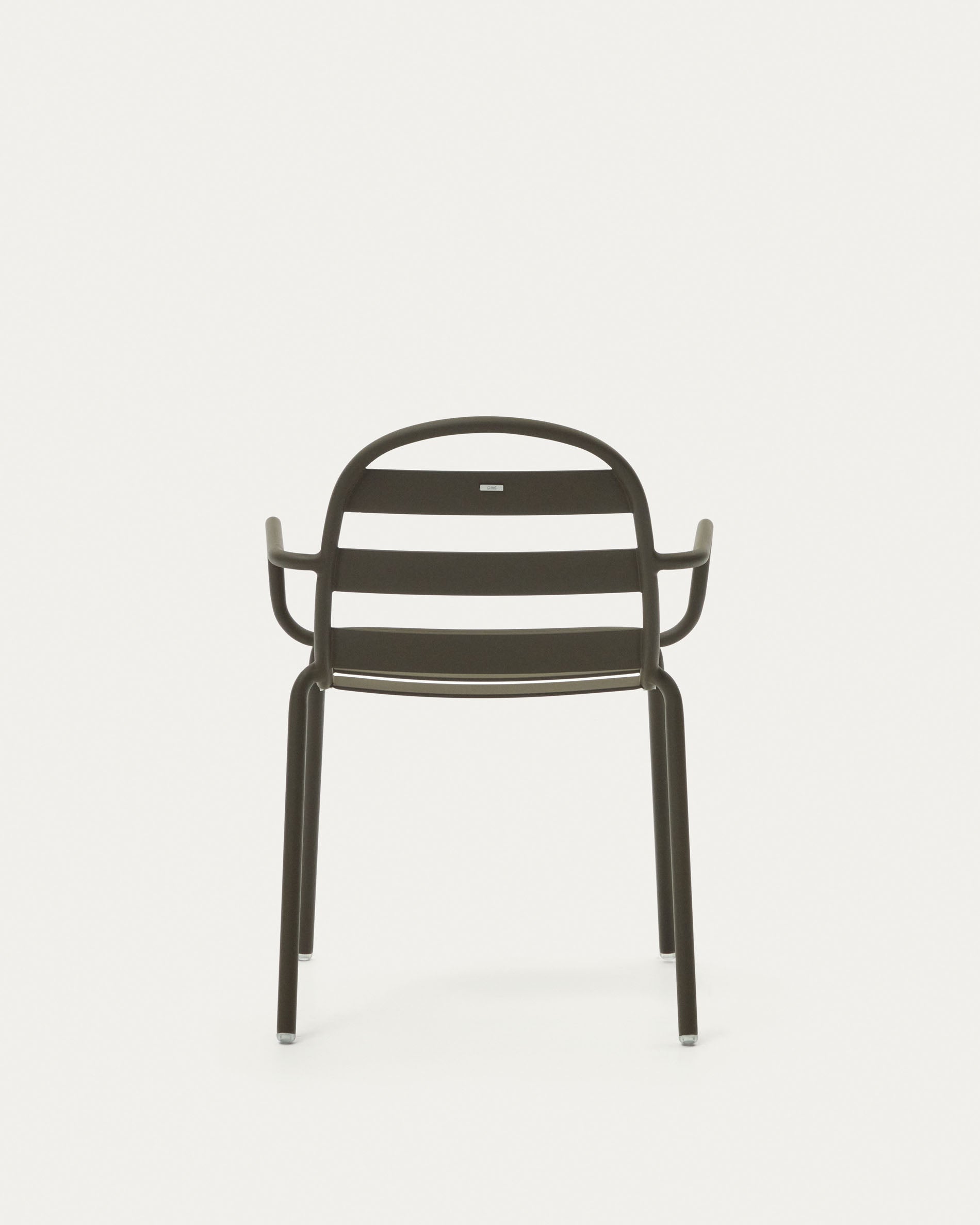 Joncols stackable outdoor aluminium chair with a powder coated green finish - Product View