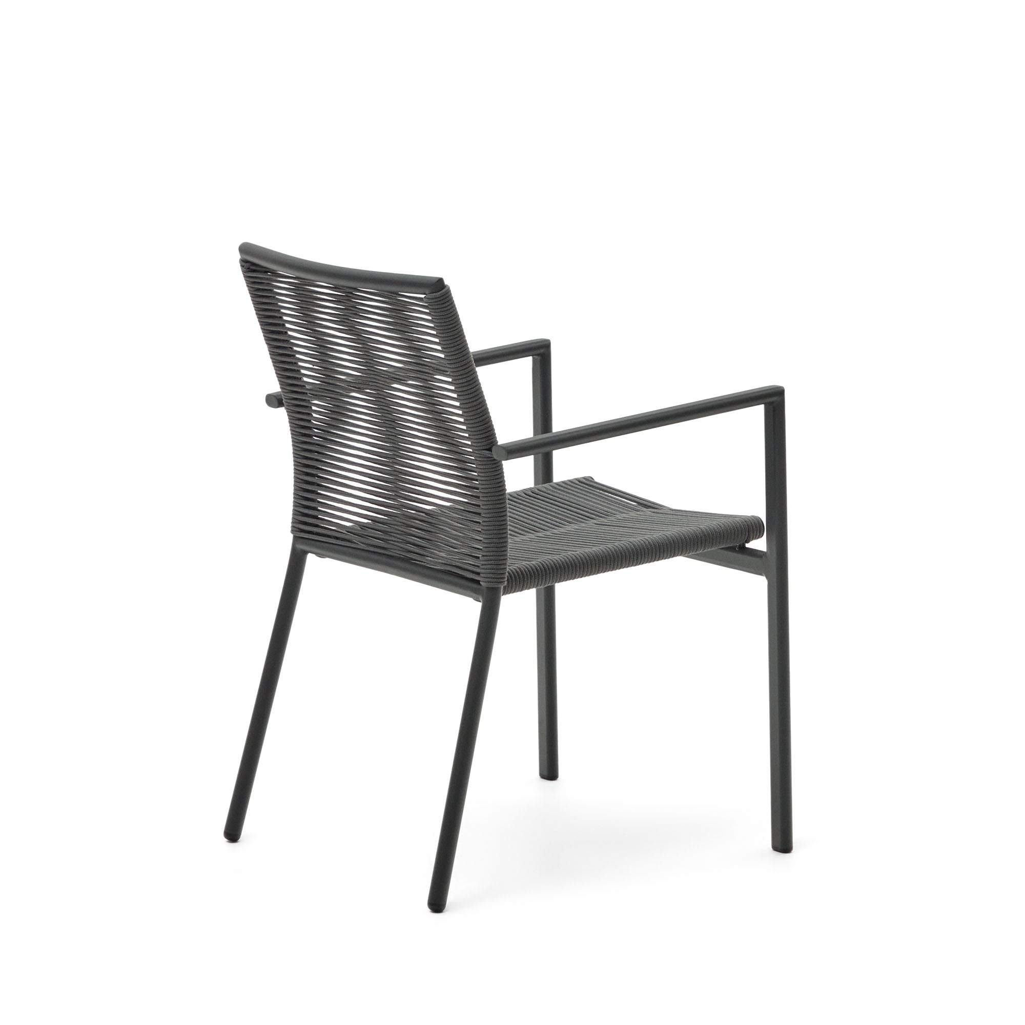 Culip aluminium and cord stackable outdoor chair in grey - Product Image