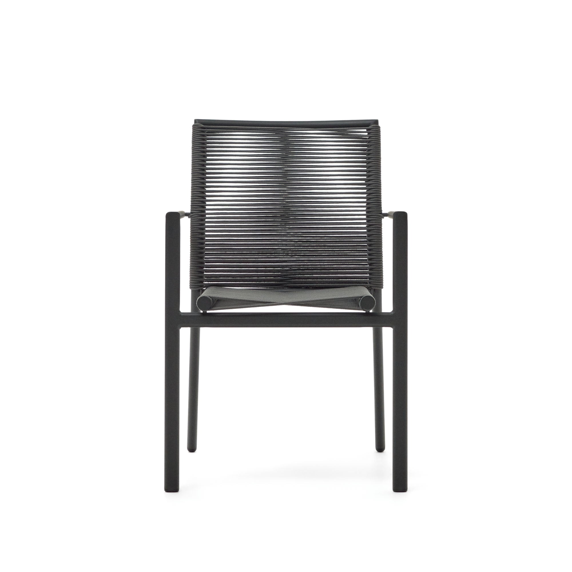 Culip aluminium and cord stackable outdoor chair in grey - Product Image