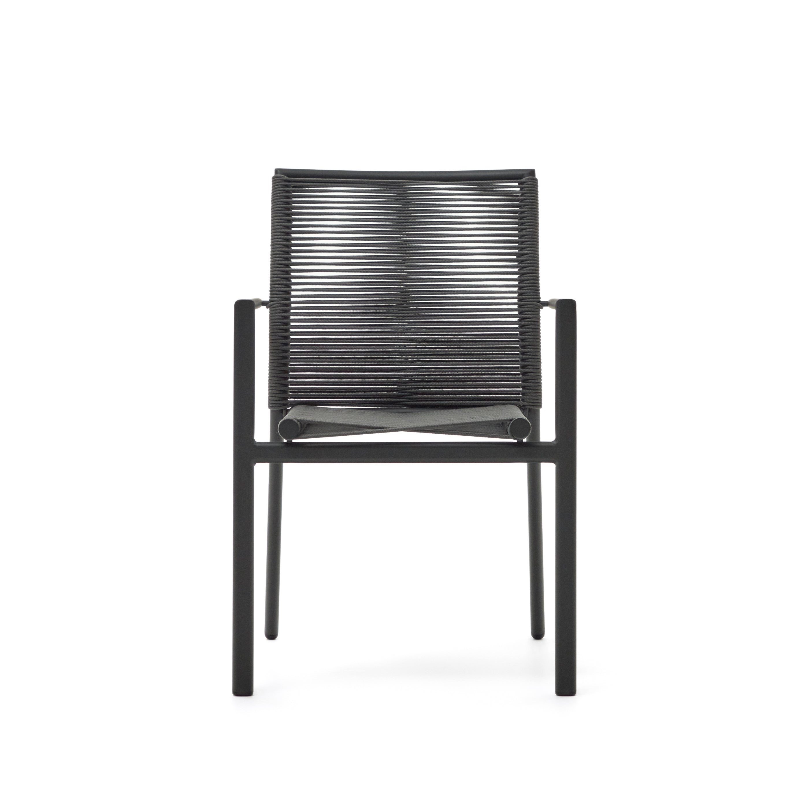 Culip aluminium and cord stackable outdoor chair in grey - Product Image