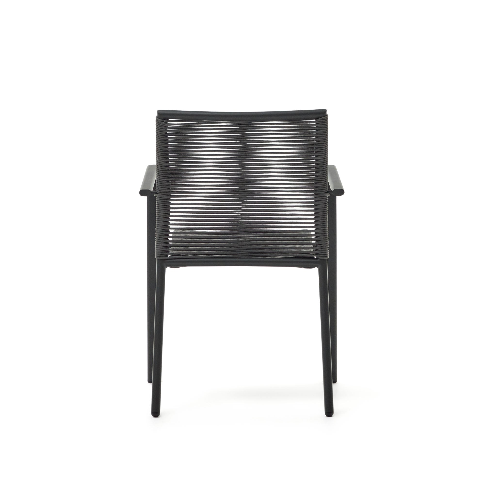Culip aluminium and cord stackable outdoor chair in grey - Product Image