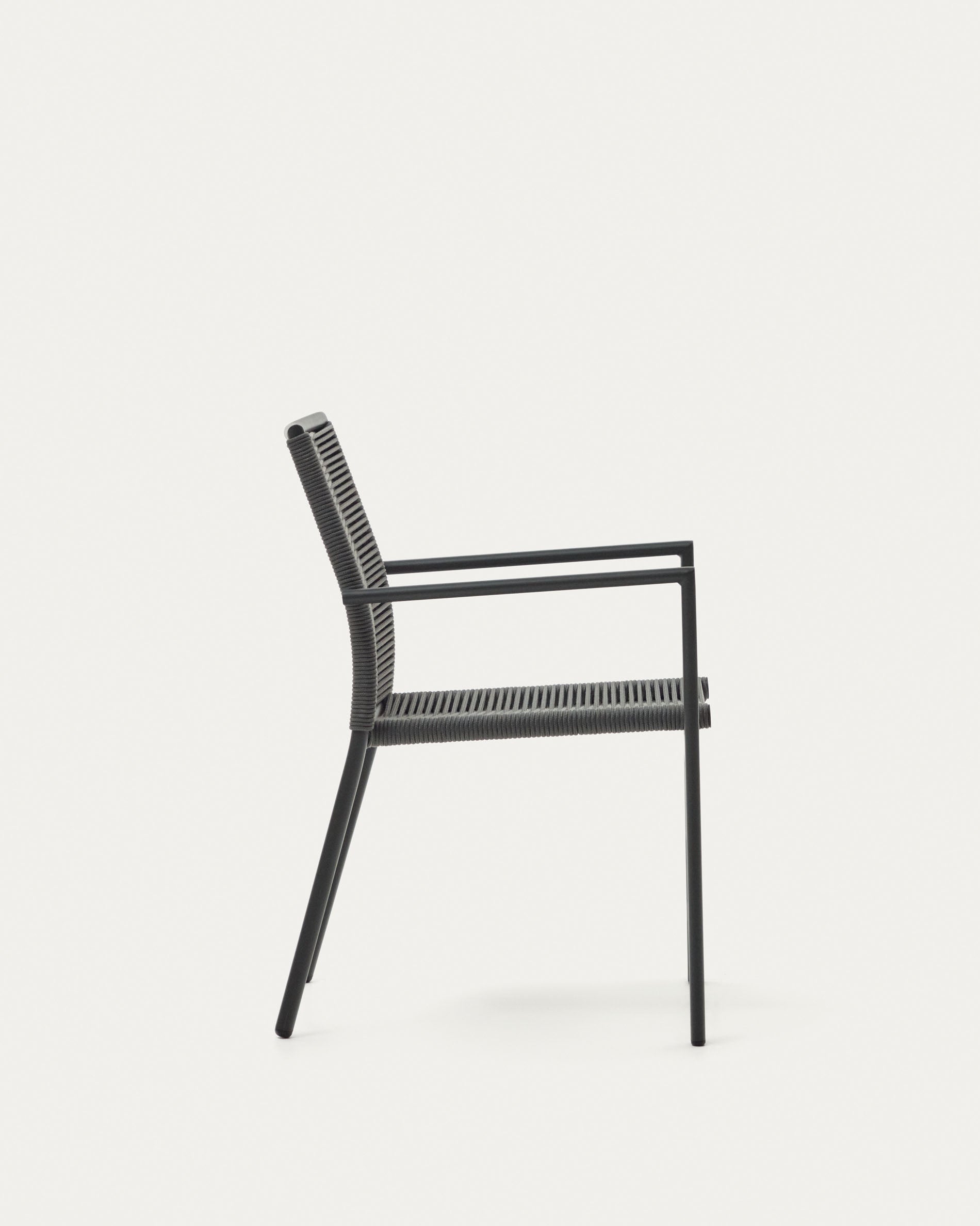 Culip aluminium and cord stackable outdoor chair in grey - Product View