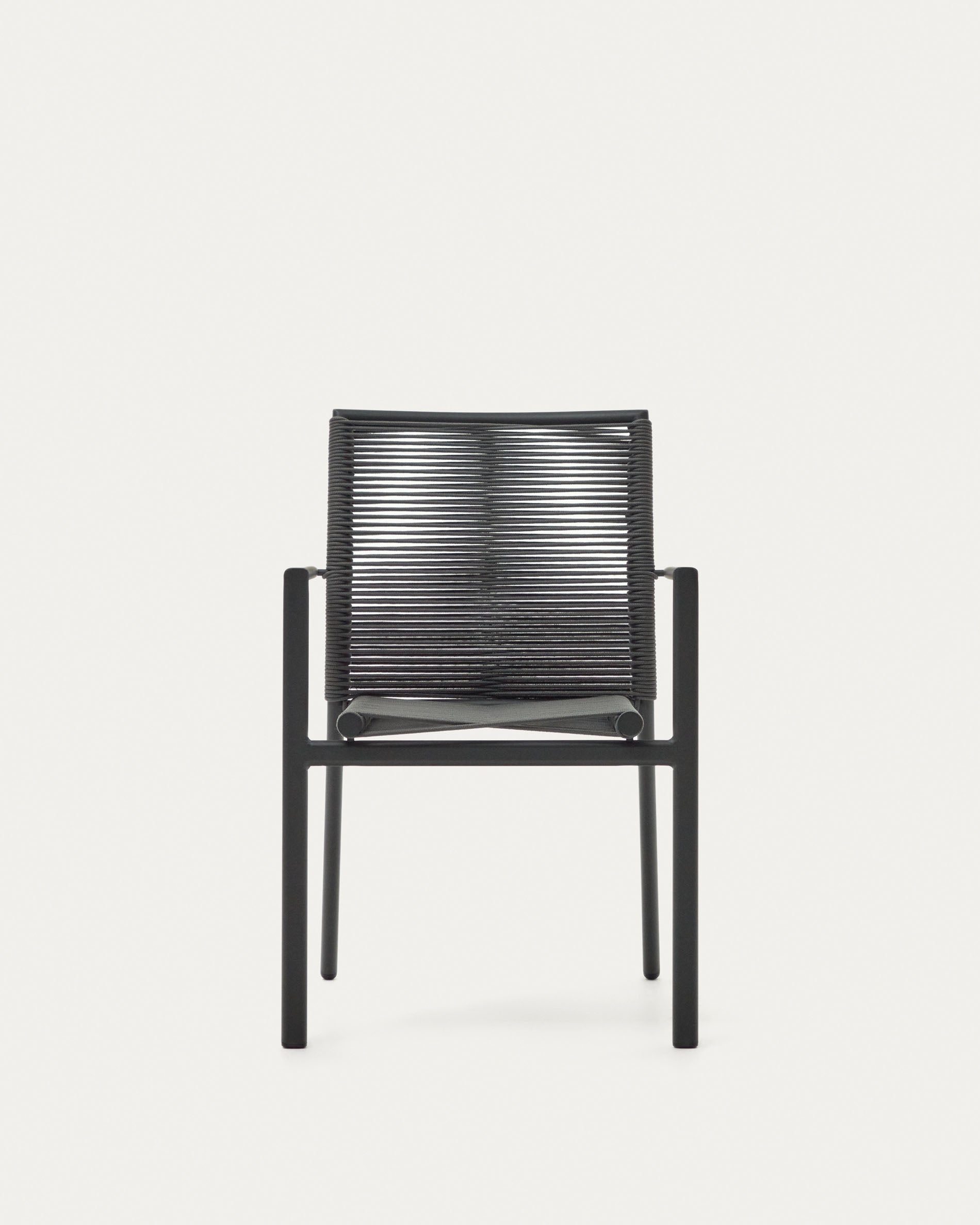 Culip aluminium and cord stackable outdoor chair in grey - Product View