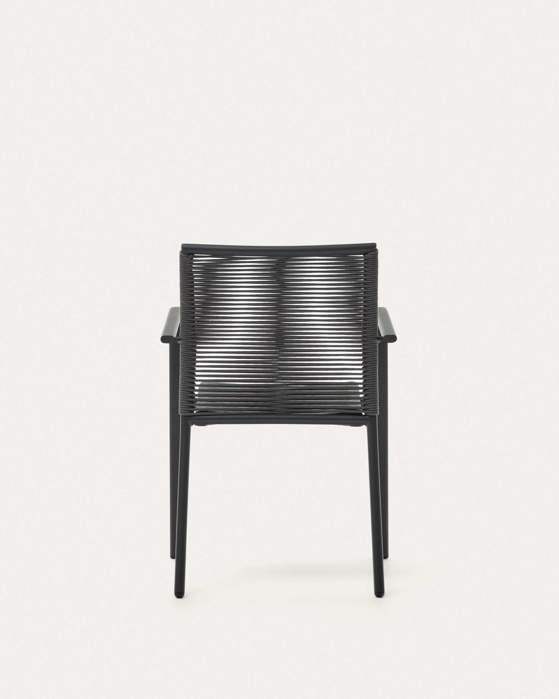 Culip aluminium and cord stackable outdoor chair in grey - Product View