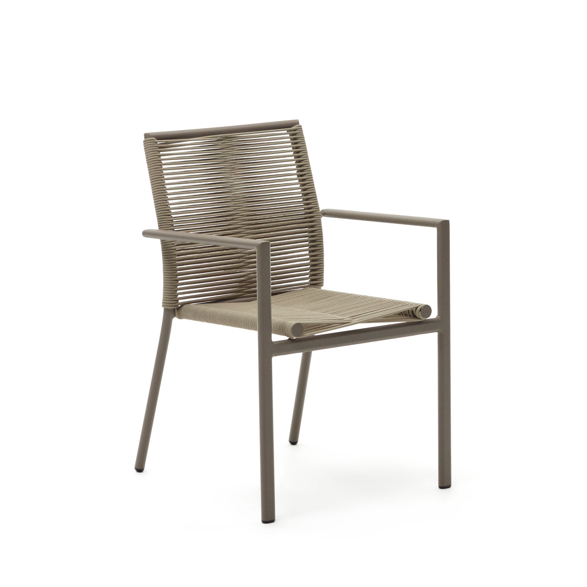 Culip aluminium and cord stackable outdoor chair in brown - Product Image