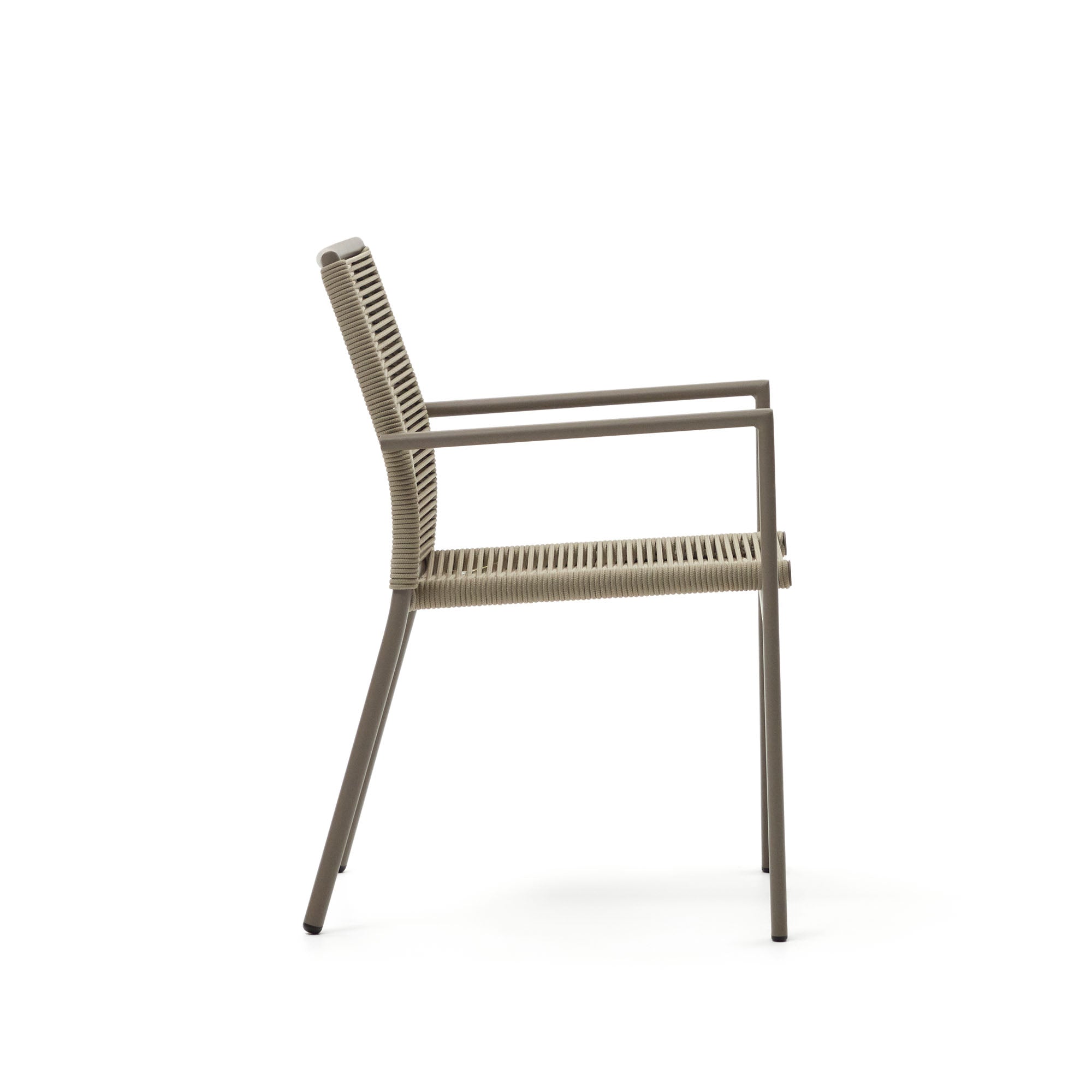 Culip aluminium and cord stackable outdoor chair in brown - Product Image