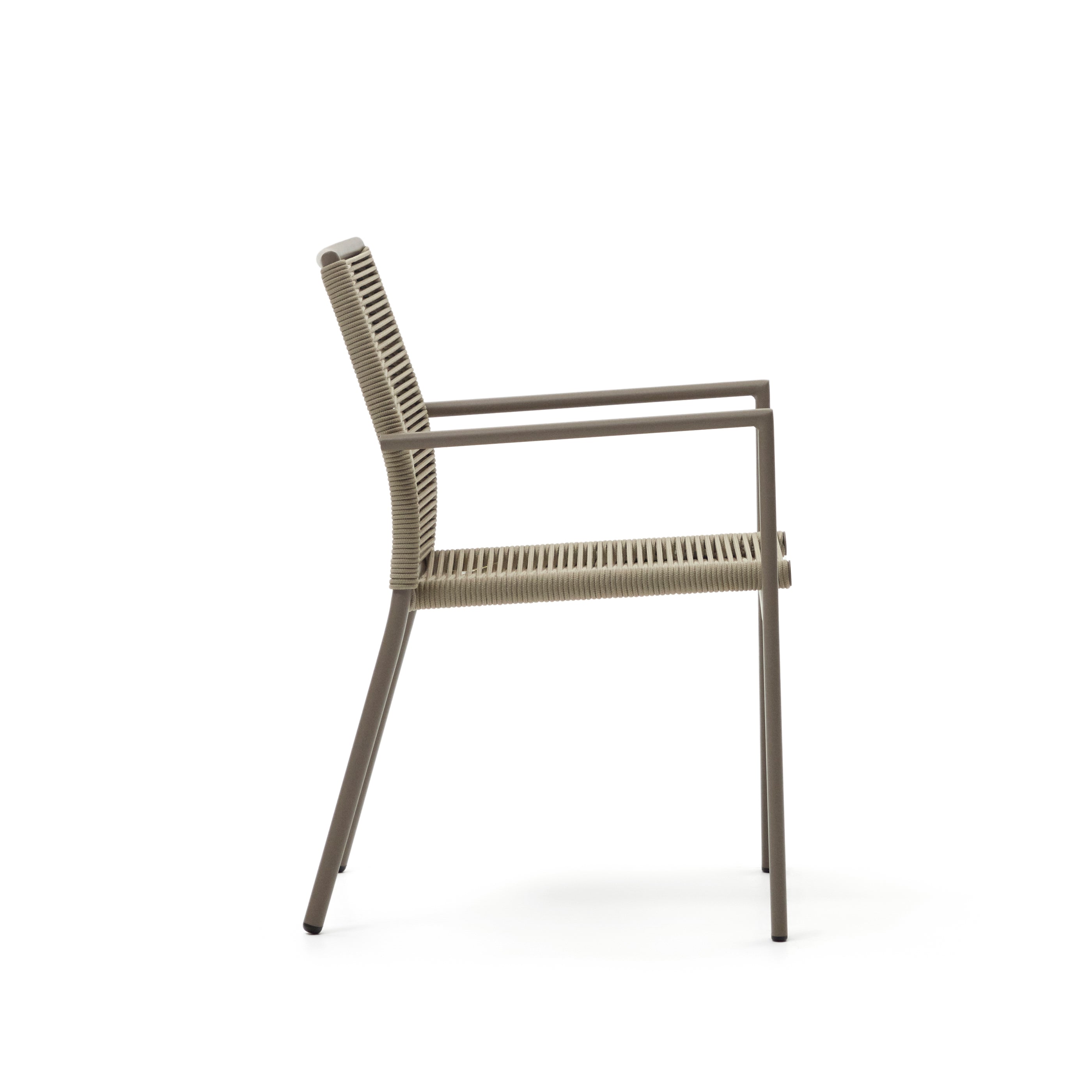 Culip aluminium and cord stackable outdoor chair in brown - Product Image
