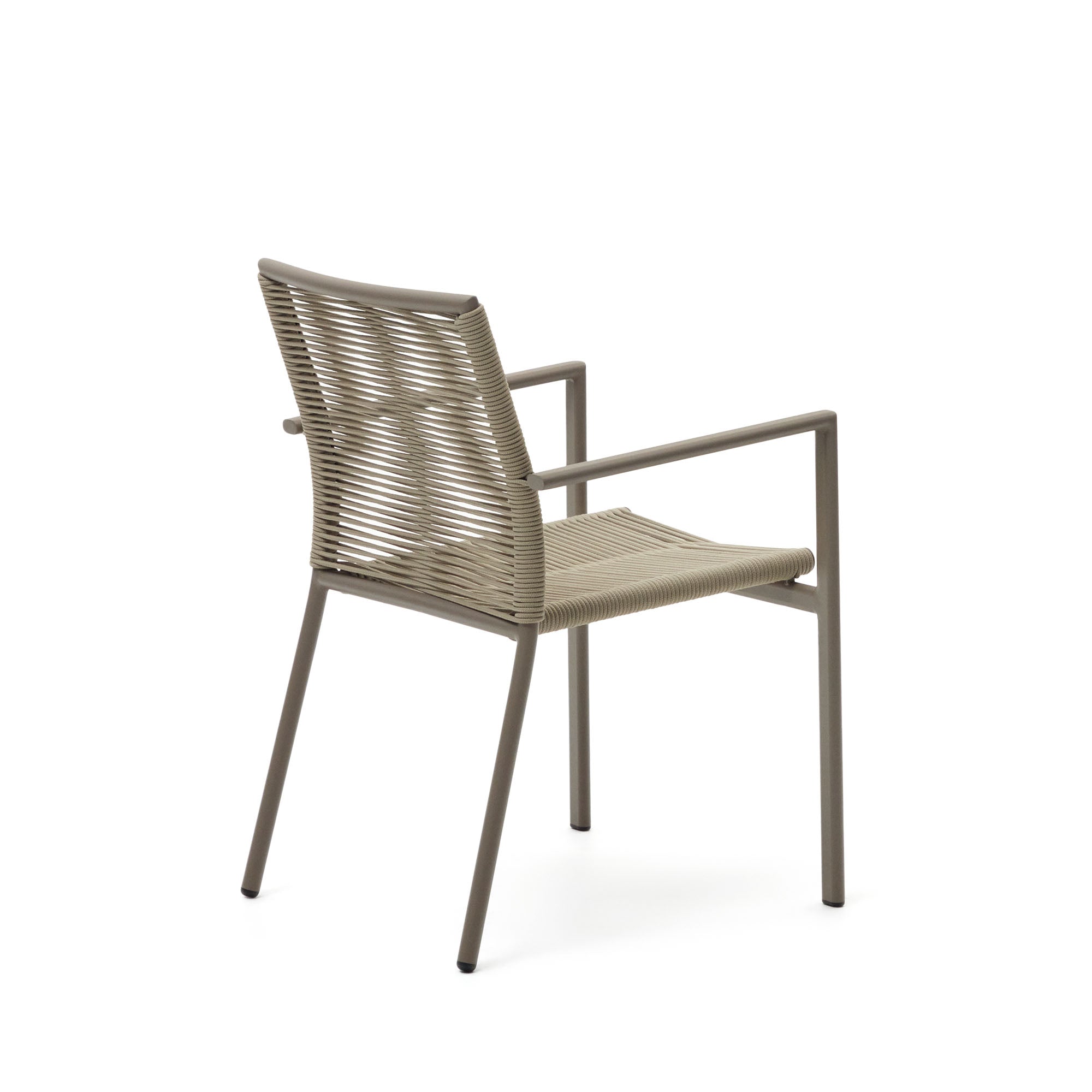 Culip aluminium and cord stackable outdoor chair in brown - Product Image