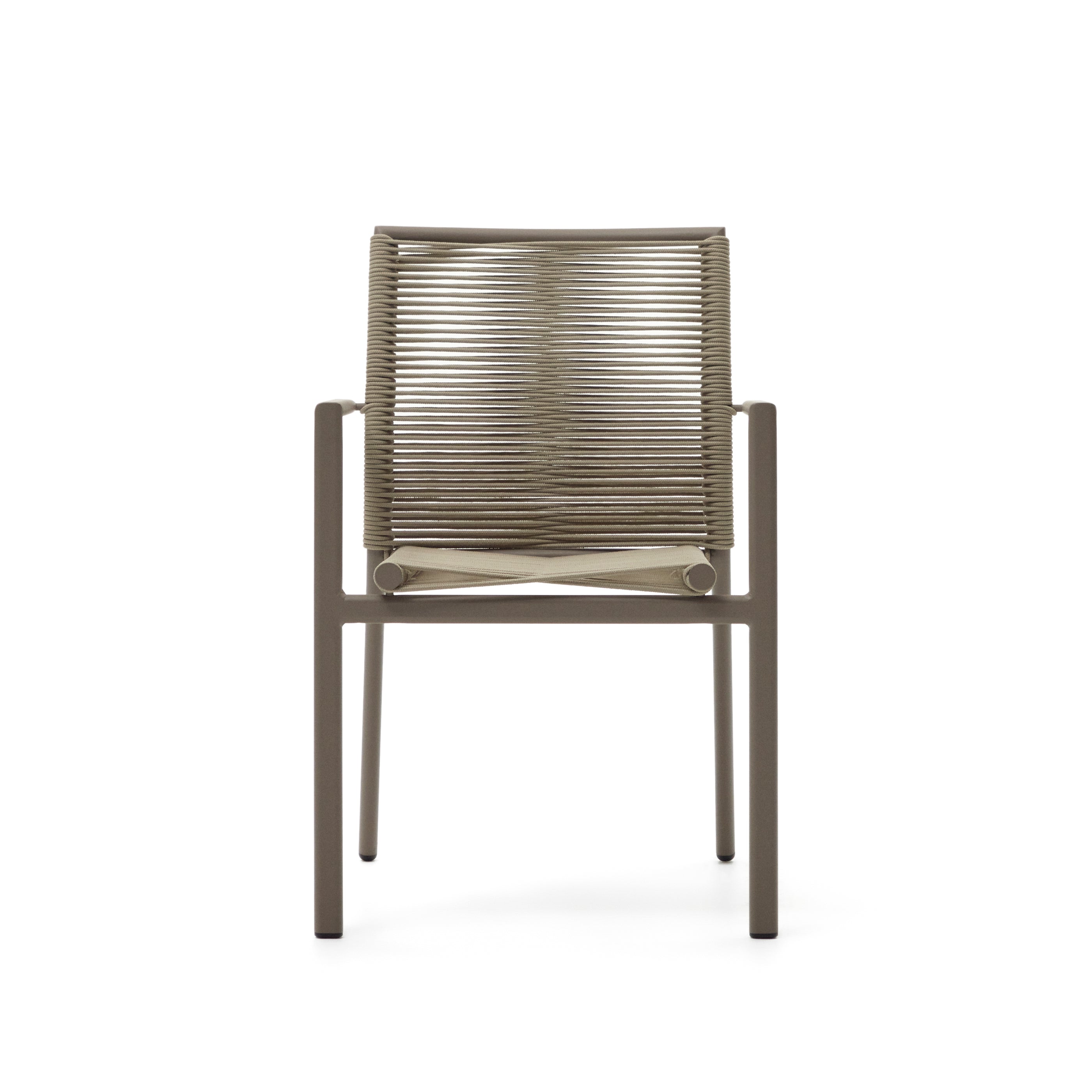 Culip aluminium and cord stackable outdoor chair in brown - Product Image