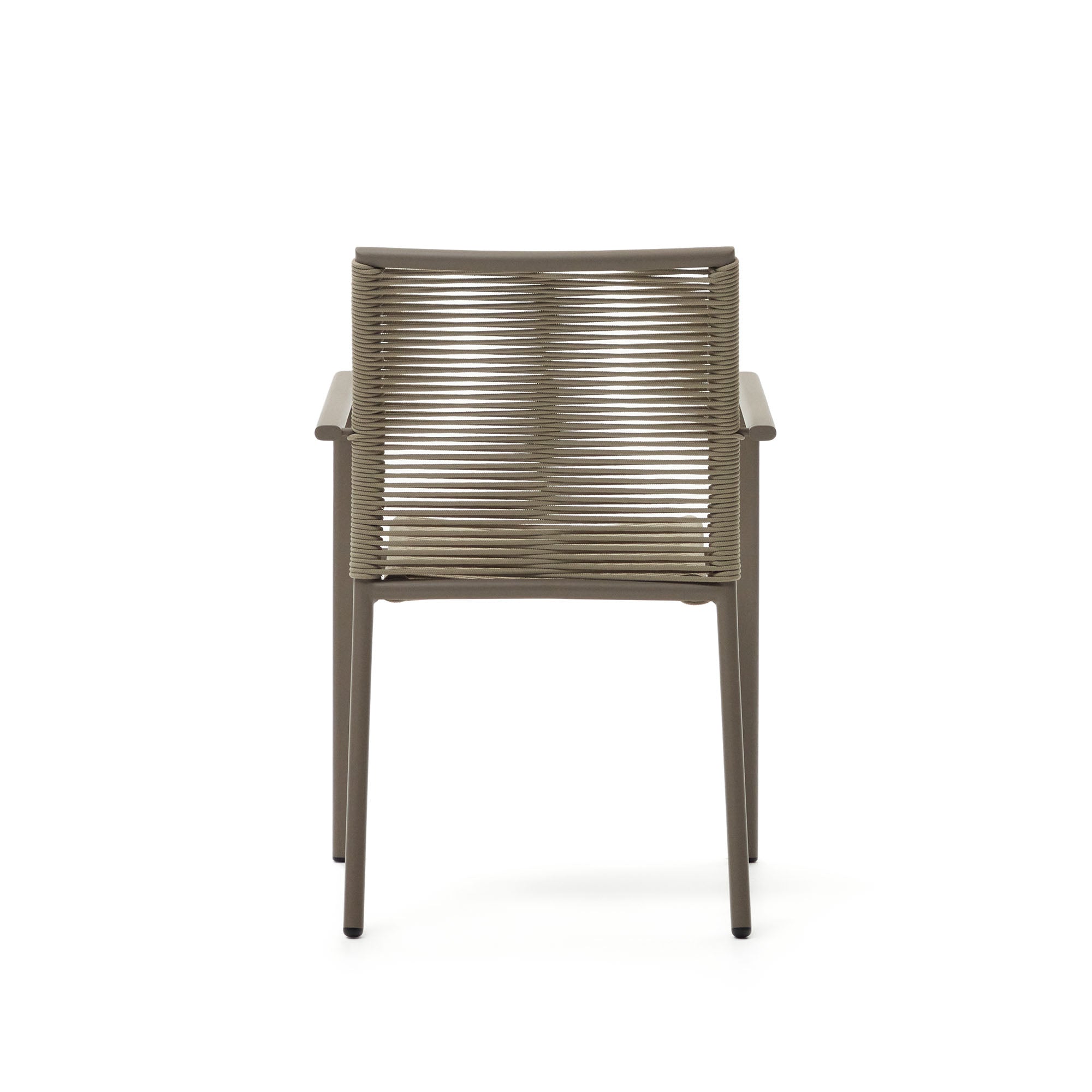 Culip aluminium and cord stackable outdoor chair in brown - Product Image