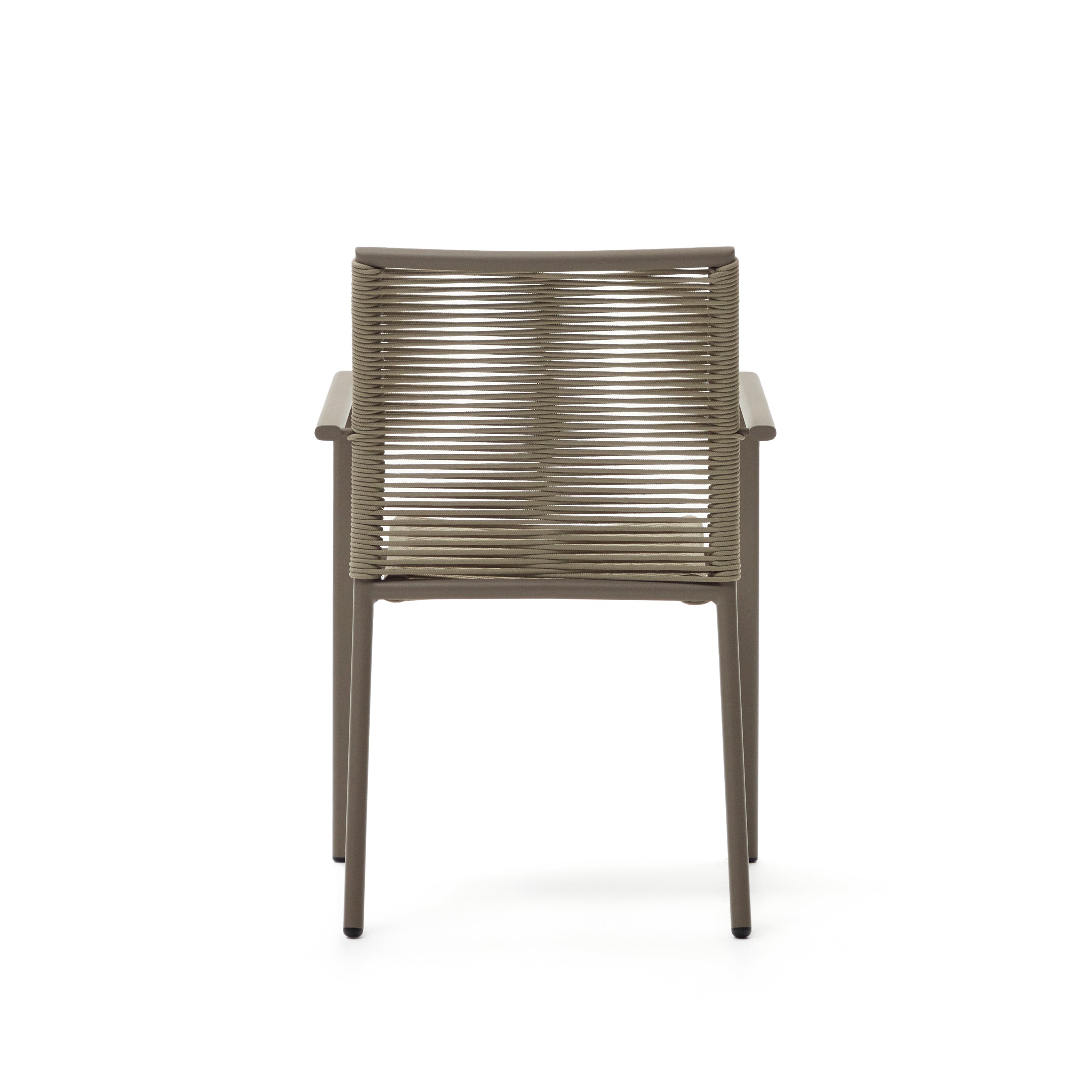 Culip aluminium and cord stackable outdoor chair in brown - Product Image