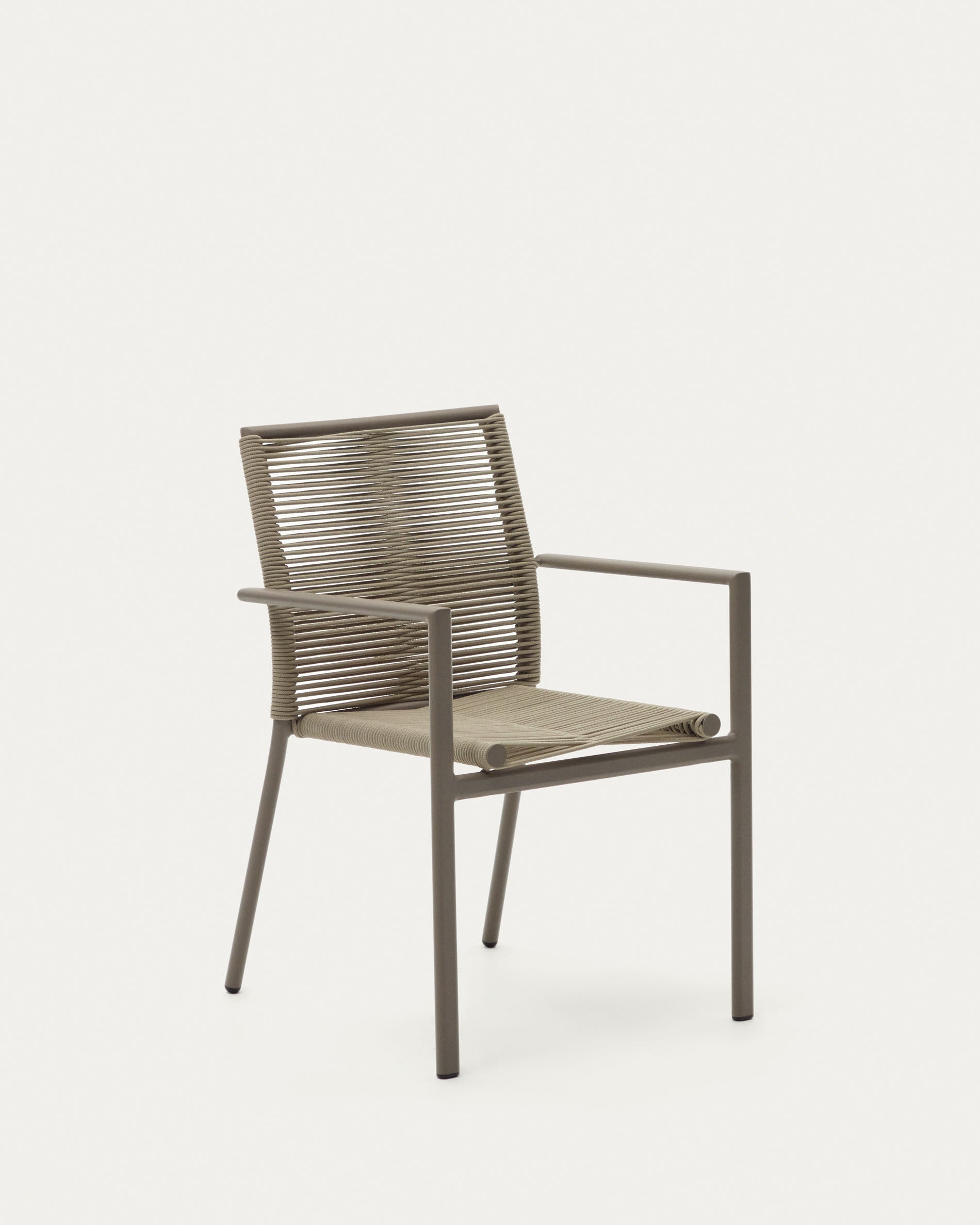 Culip aluminium and cord stackable outdoor chair in brown - Product View