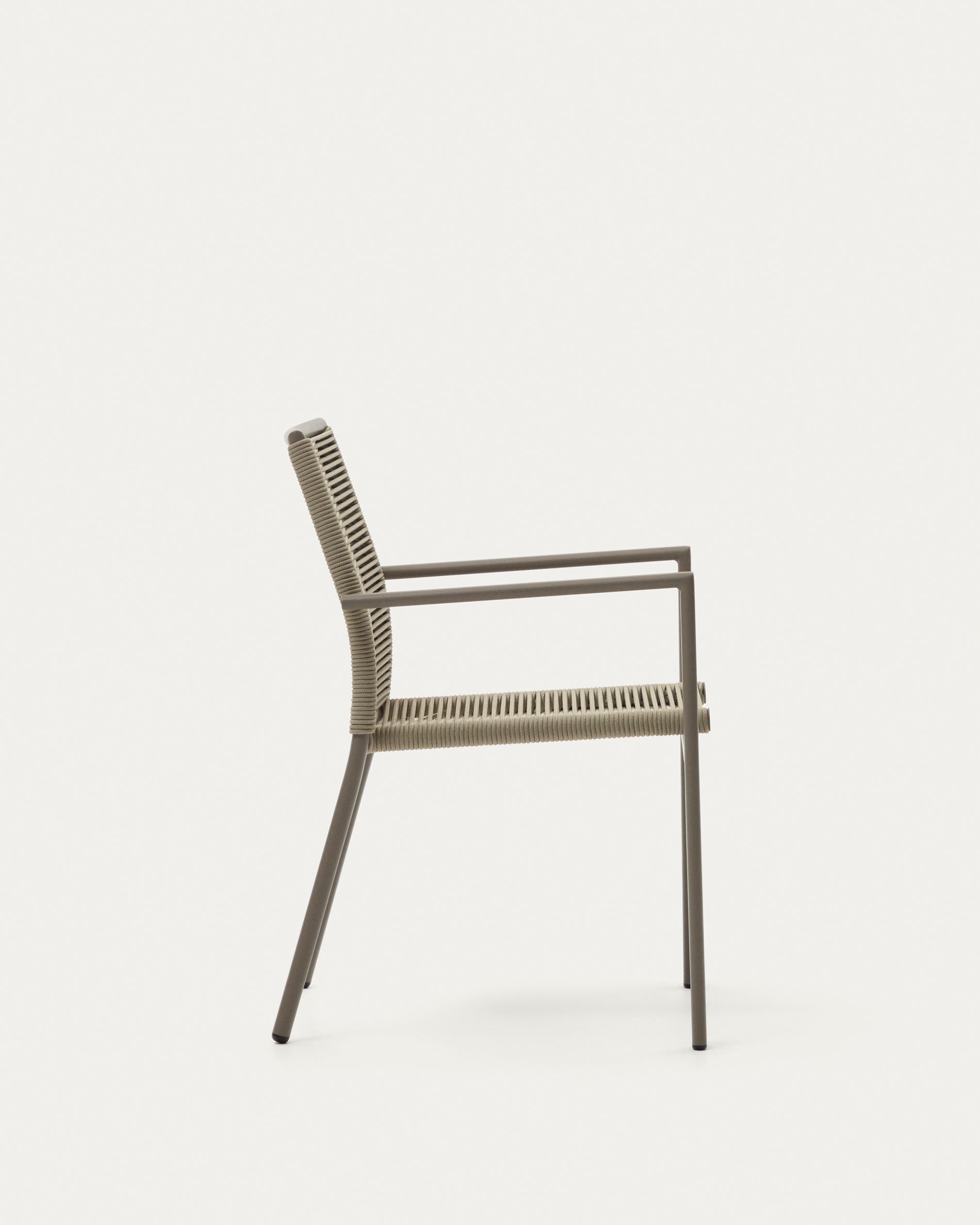Culip aluminium and cord stackable outdoor chair in brown - Product View