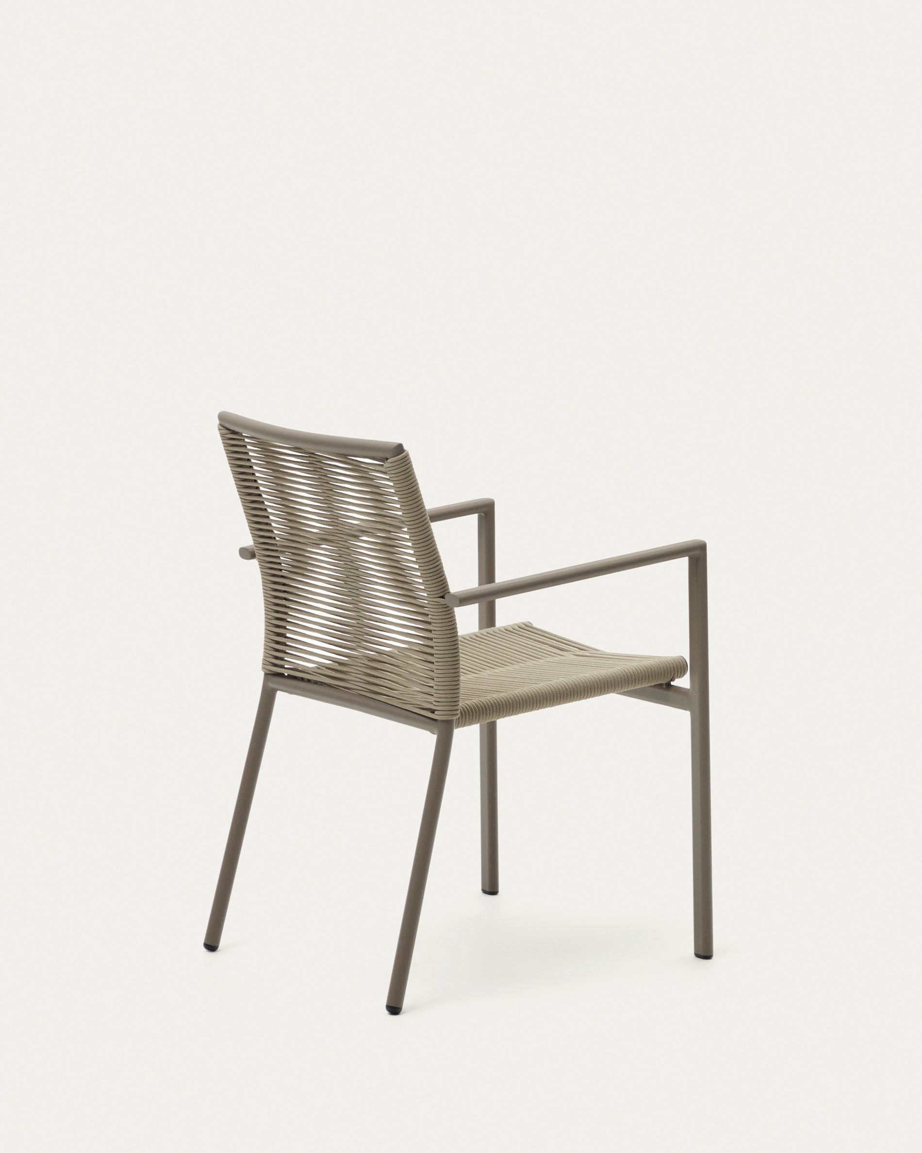 Culip aluminium and cord stackable outdoor chair in brown - Product View