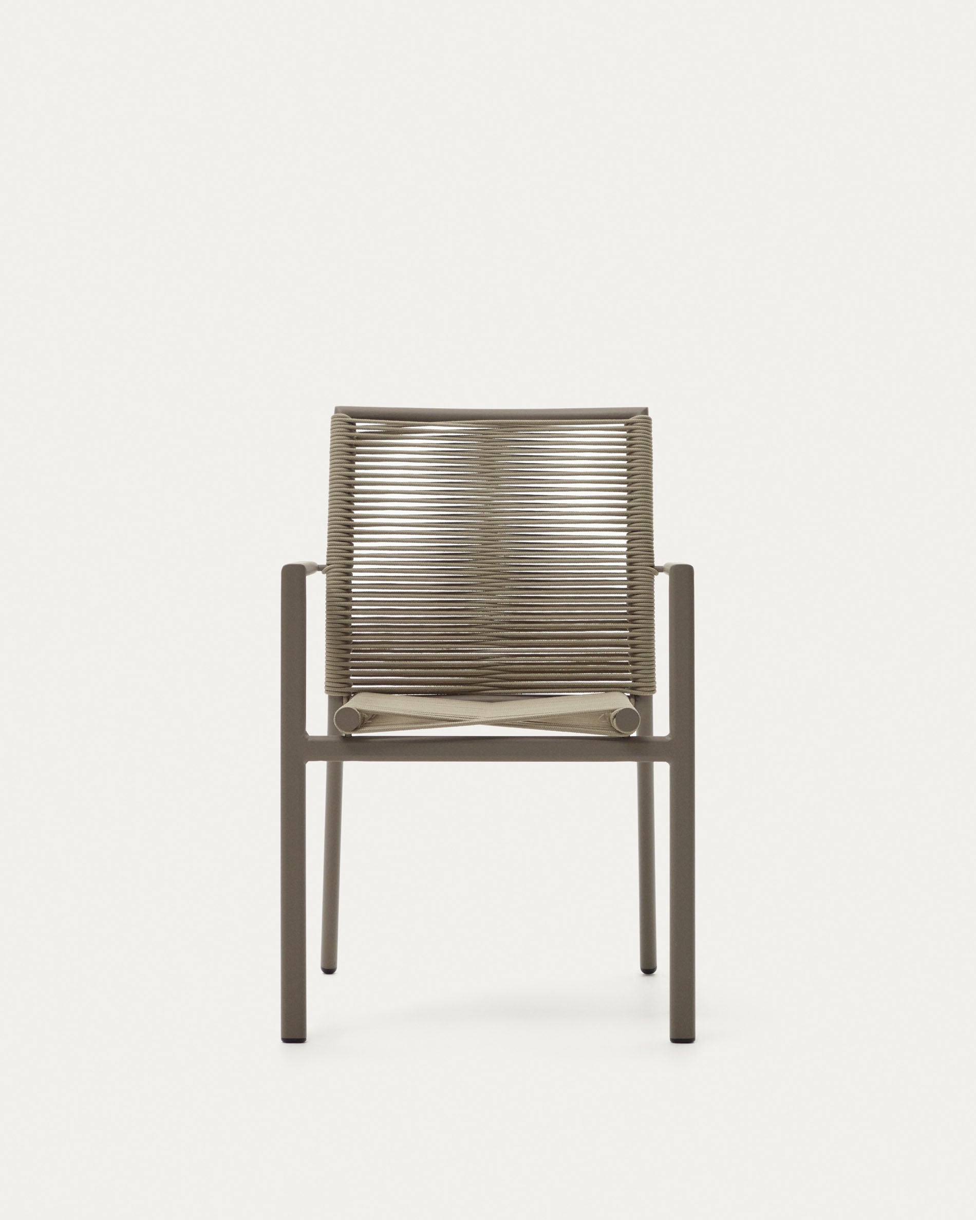 Culip aluminium and cord stackable outdoor chair in brown - Product View
