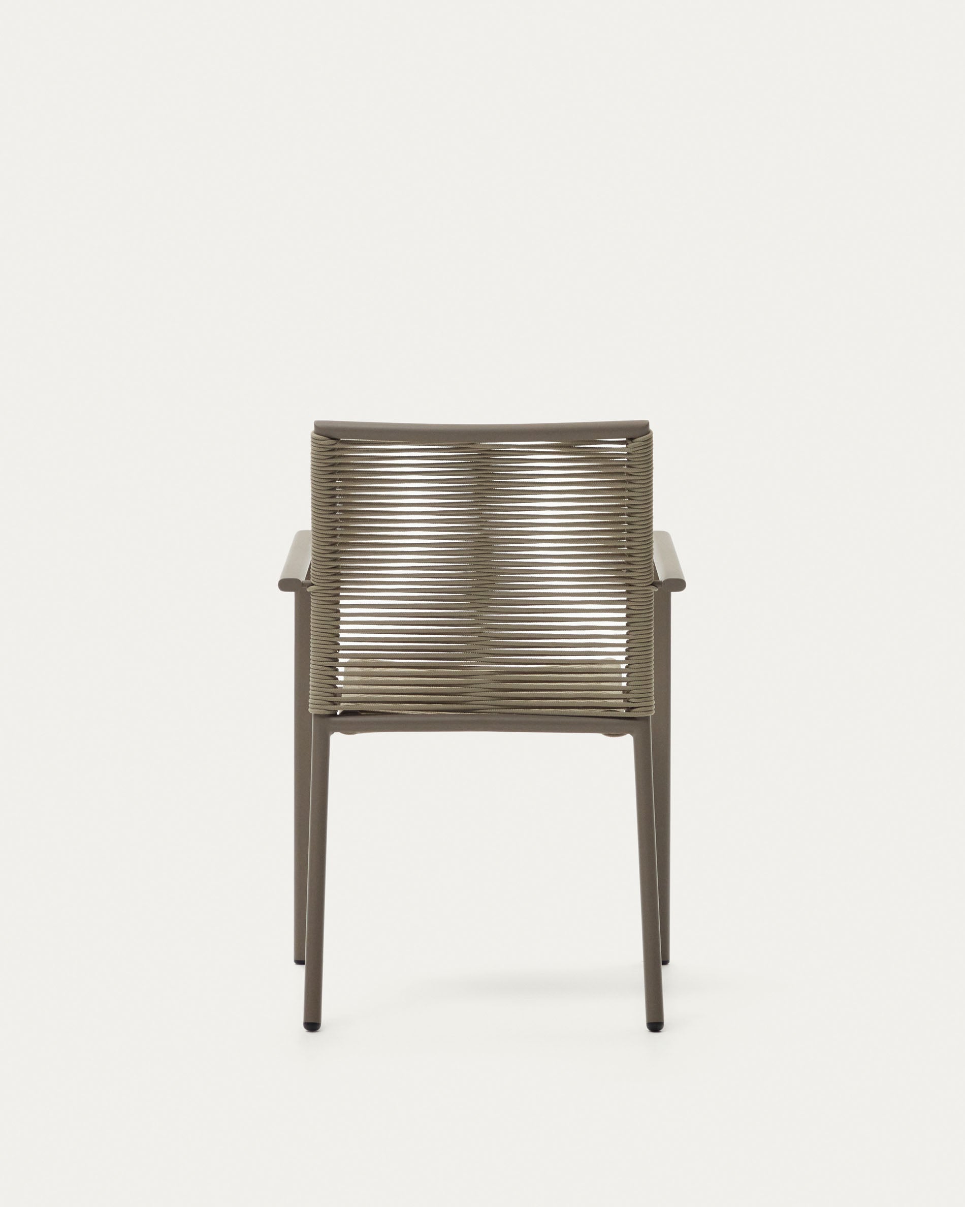 Culip aluminium and cord stackable outdoor chair in brown - Product View