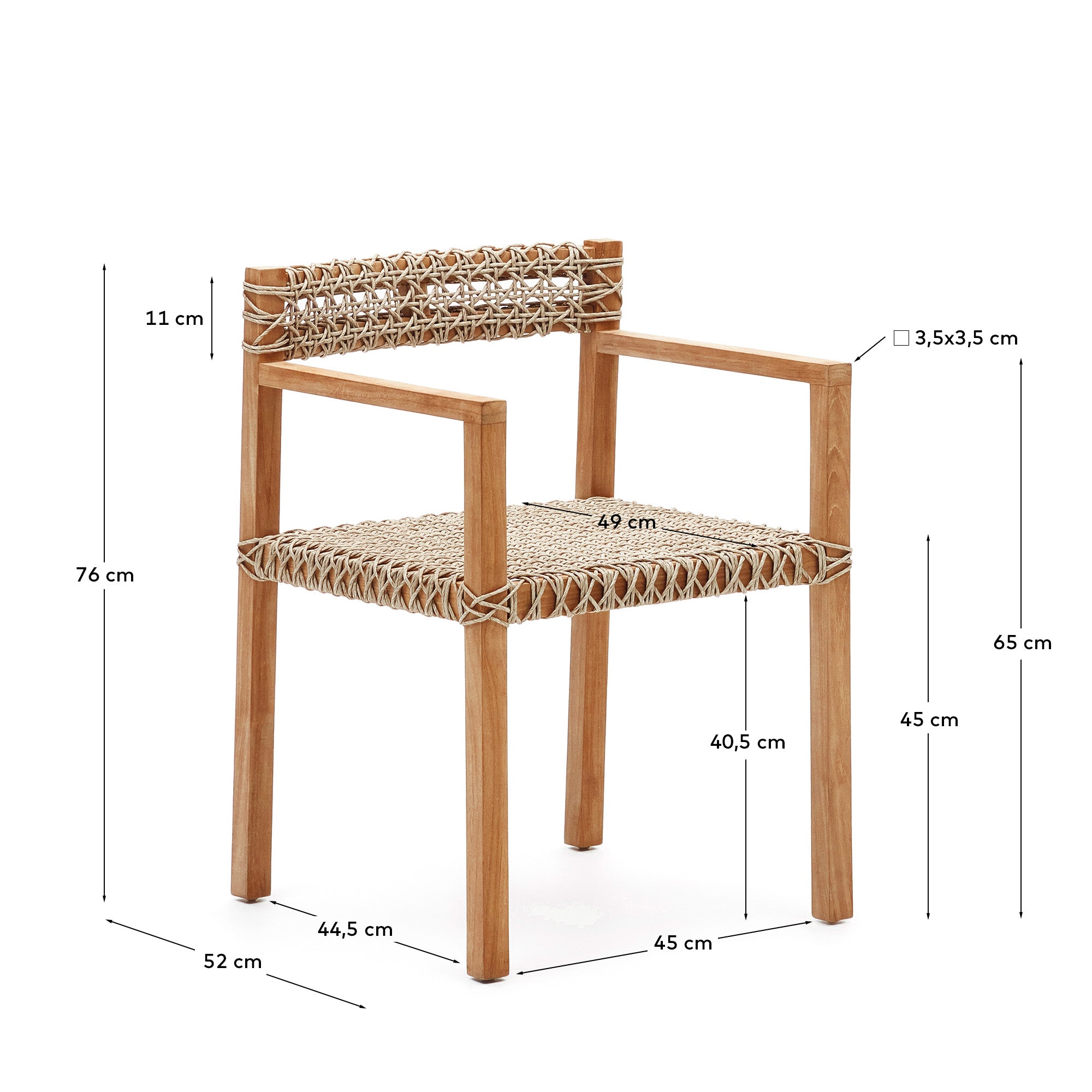 Giverola solid teak chair - Measurements