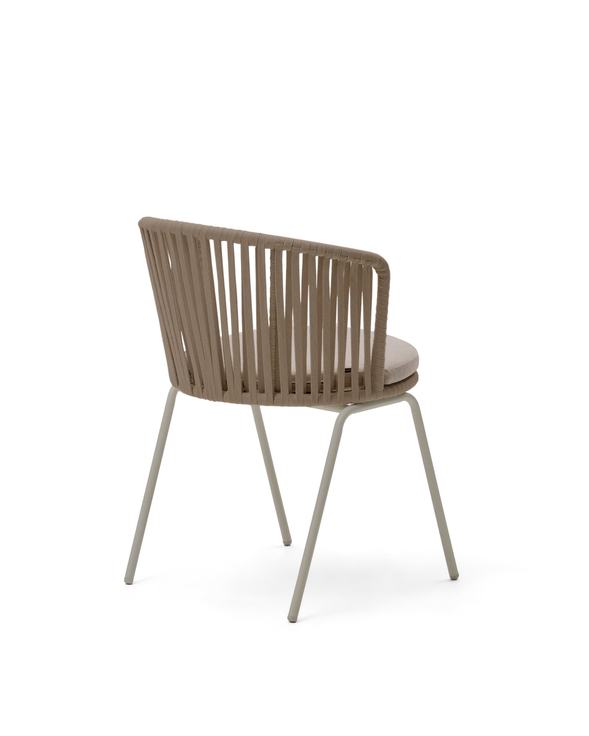 Saconca outdoor chair with cord and beige galvanised steel - Product Image