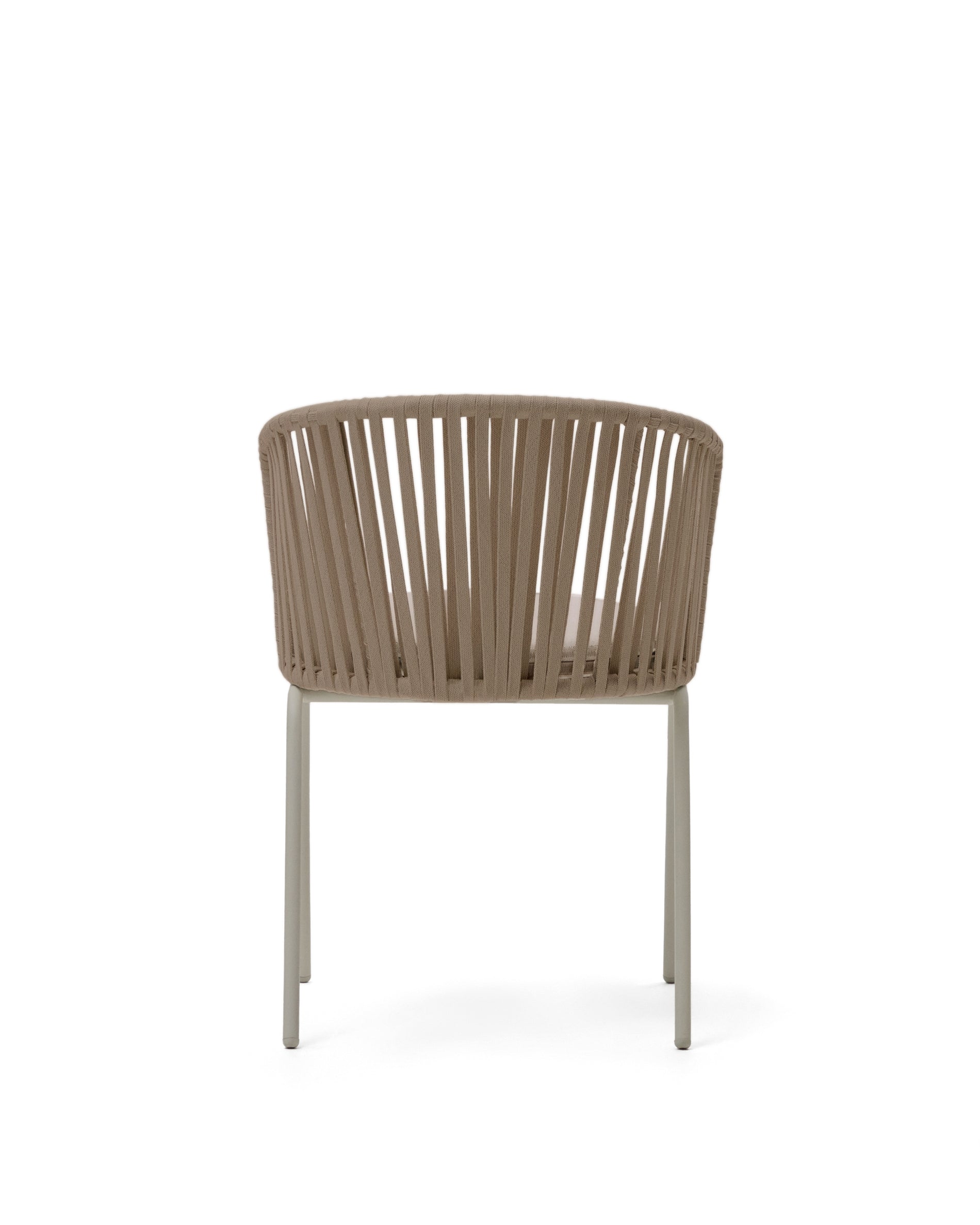 Saconca outdoor chair with cord and beige galvanised steel - Product Image