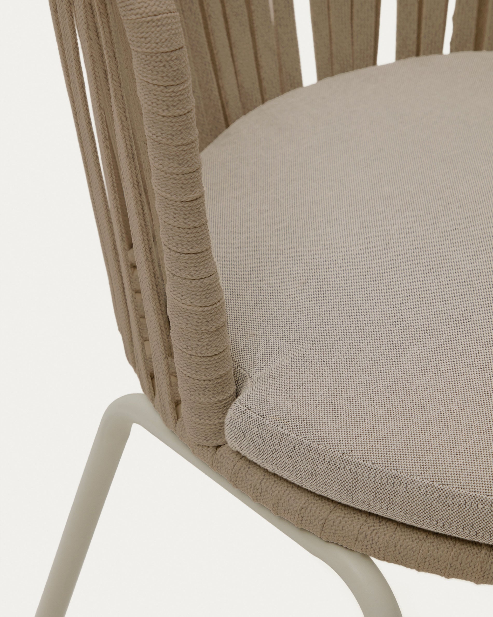 Saconca outdoor chair with cord and beige galvanised steel - Detail