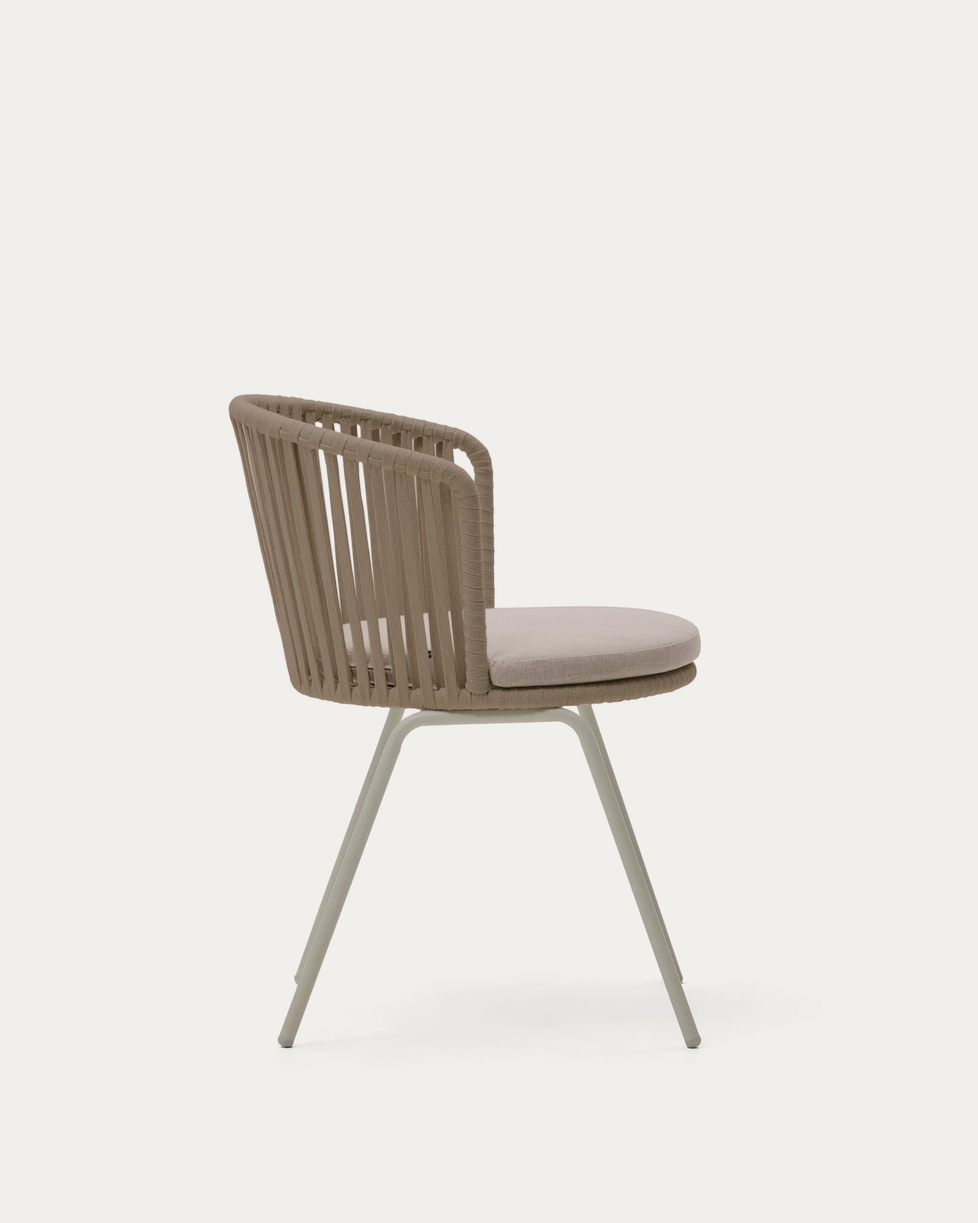 Saconca outdoor chair with cord and beige galvanised steel - Product View