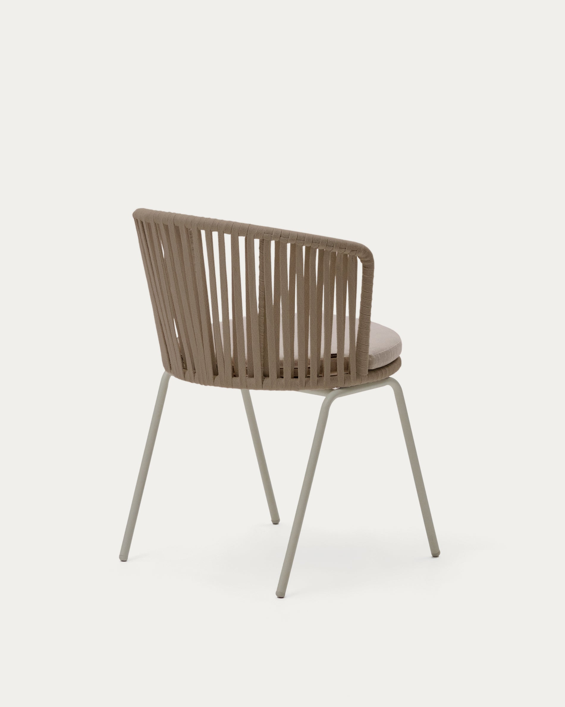 Saconca outdoor chair with cord and beige galvanised steel - Product View