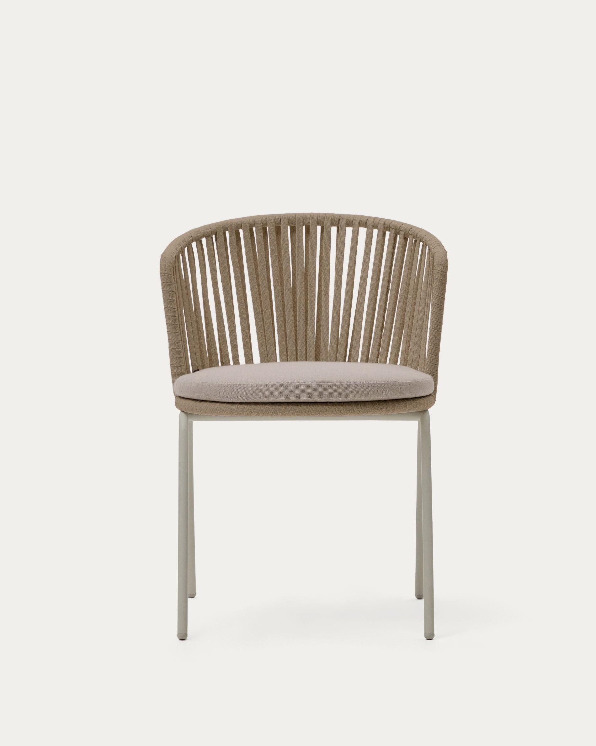 Saconca outdoor chair with cord and beige galvanised steel - Product View