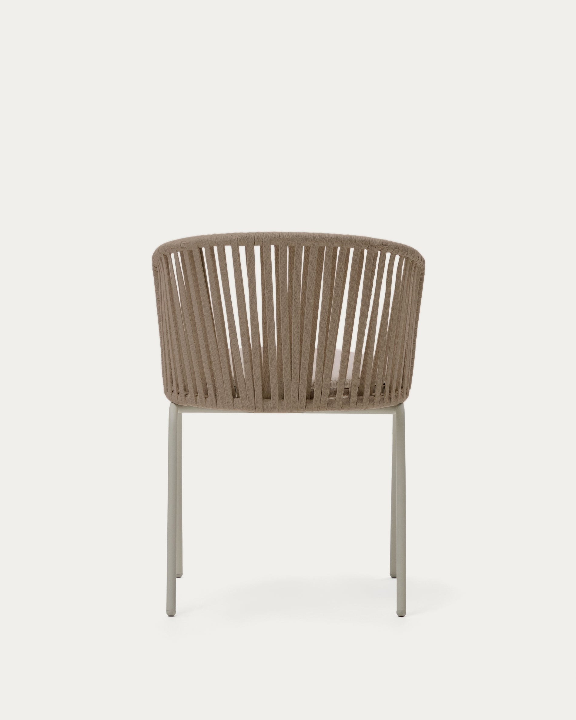 Saconca outdoor chair with cord and beige galvanised steel - Product View