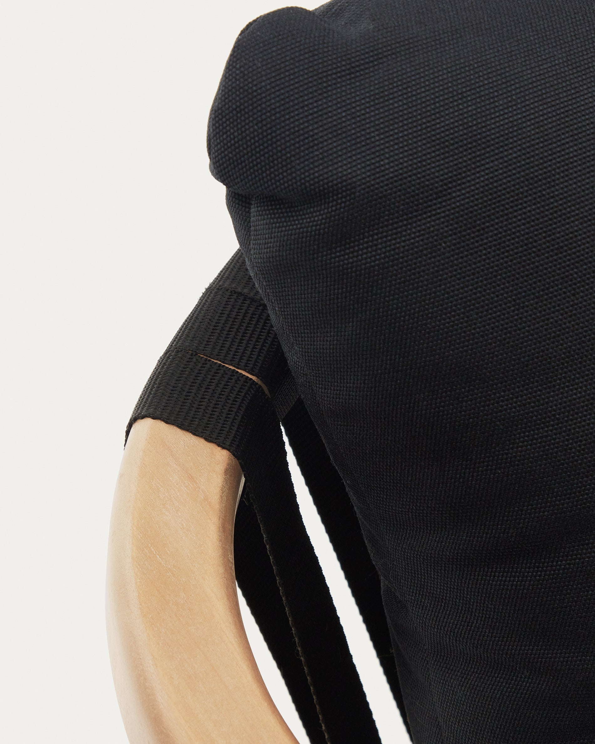 Malaret stackable chair in solid eucalyptus and black cord, FSC - Detail
