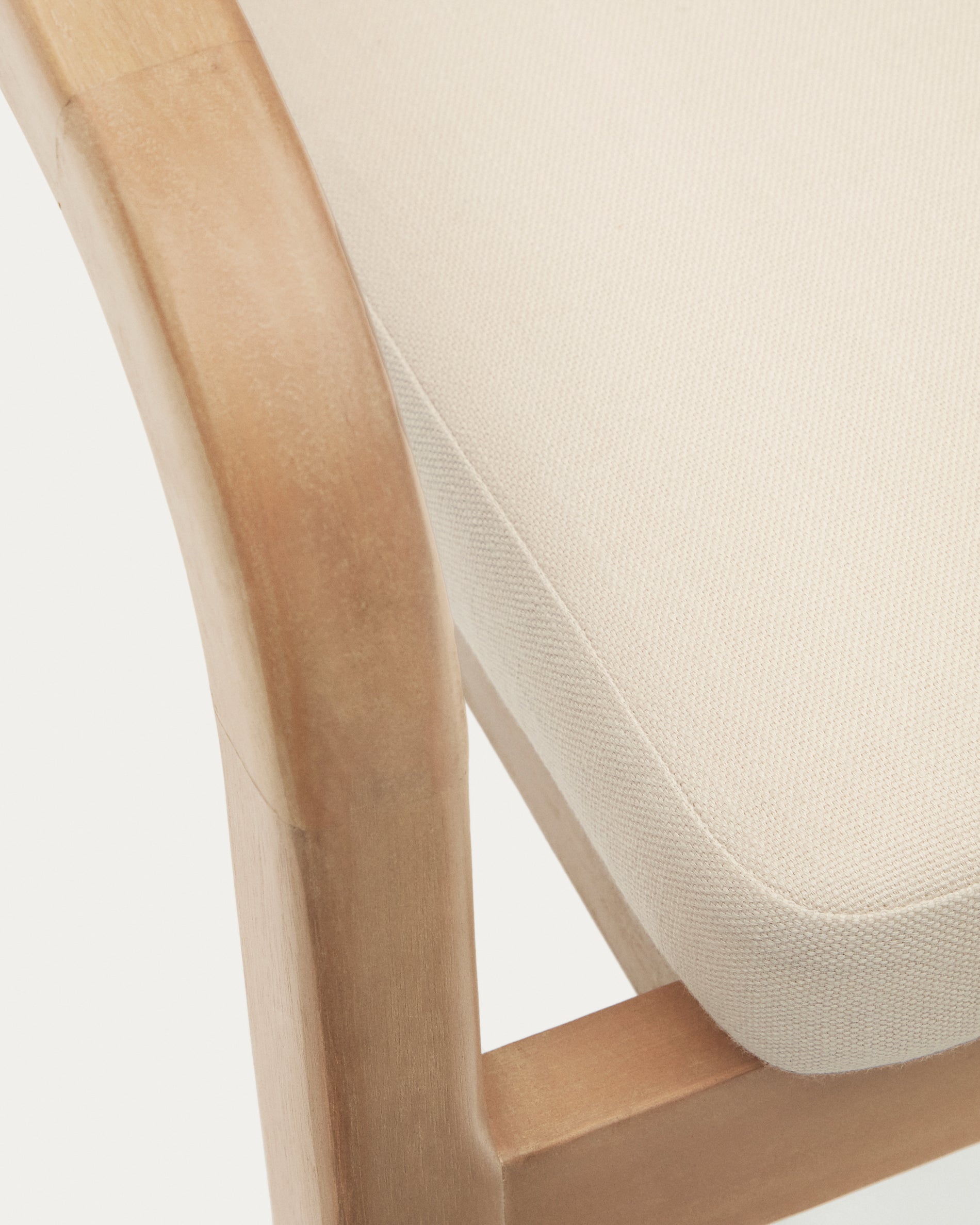Malaret stackable chair in solid eucalyptus and beige cord, FSC - Detail