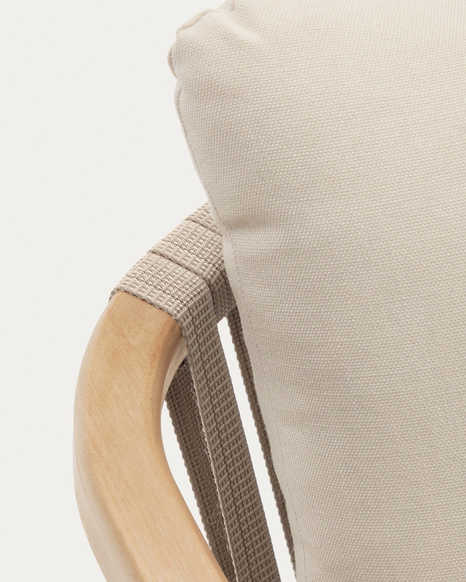 Malaret stackable chair in solid eucalyptus and beige cord, FSC - Detail