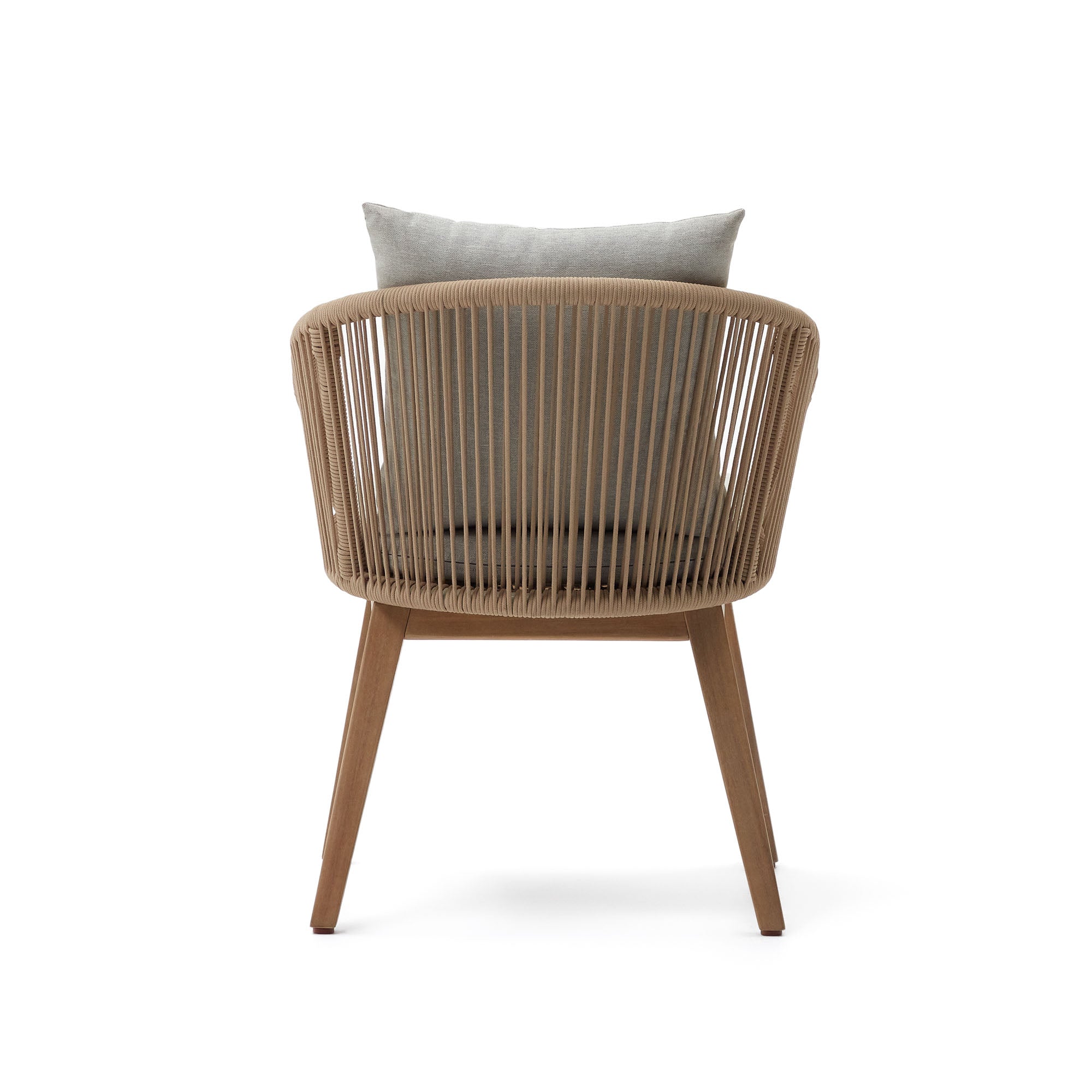 Portalo chair in beige cord with solid acacia wood legs - Product Image