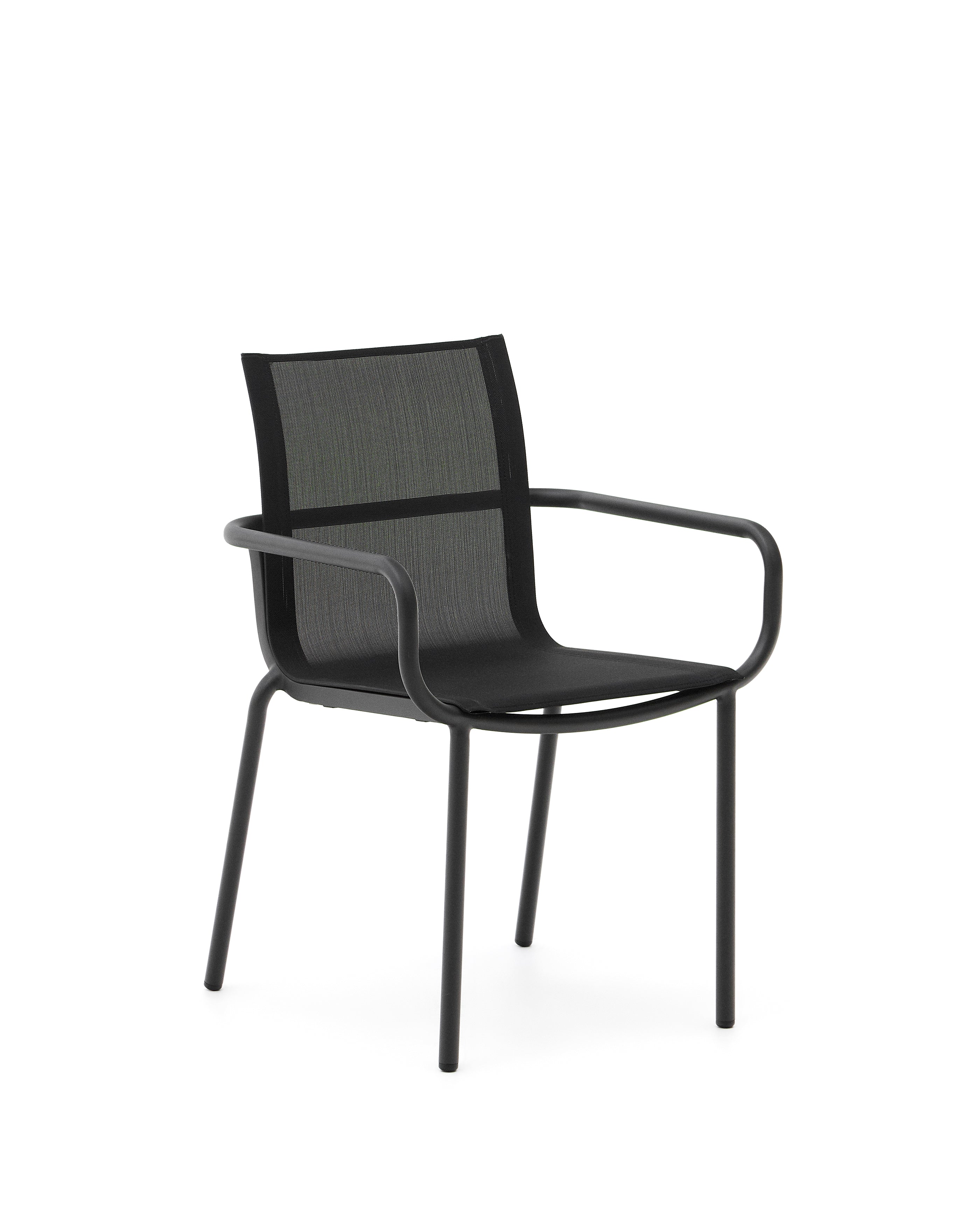 Galdana stackable outdoor chair made of aluminum with a dark grey painted finish - Product Image