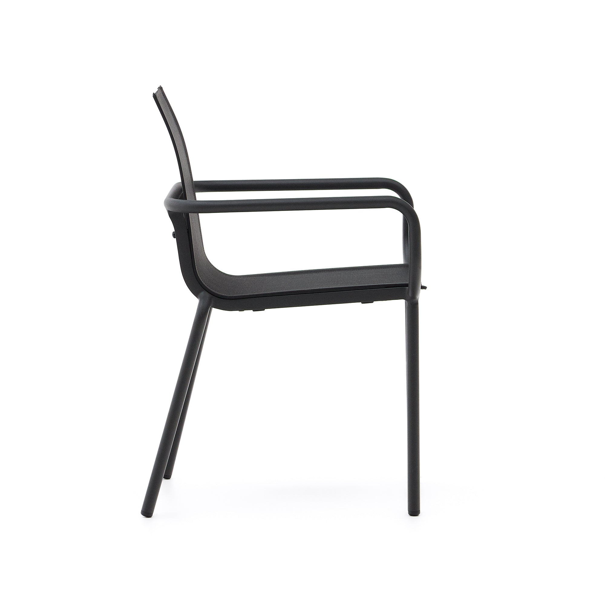 Galdana stackable outdoor chair made of aluminum with a dark grey painted finish - Product Image