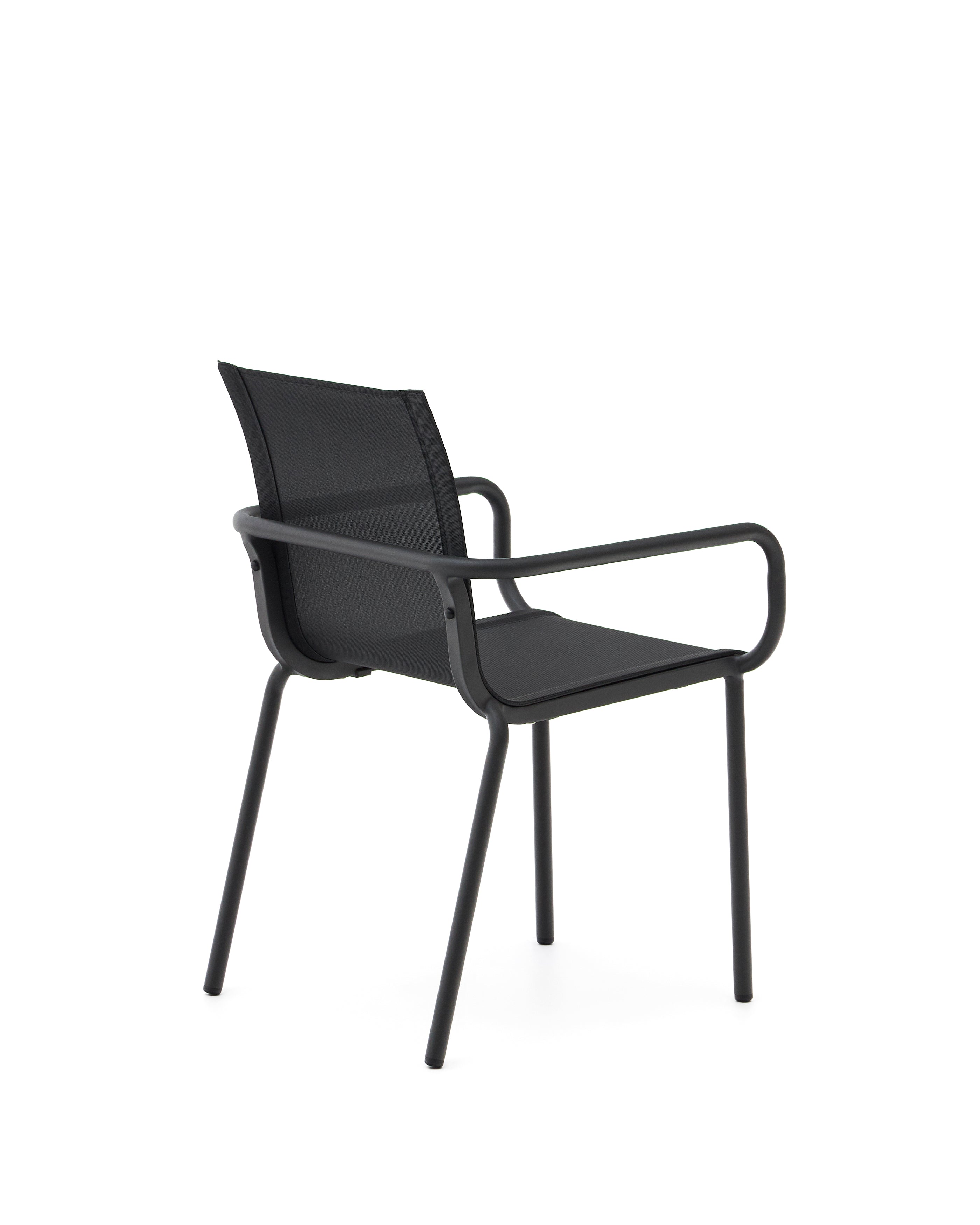 Galdana stackable outdoor chair made of aluminum with a dark grey painted finish - Product Image