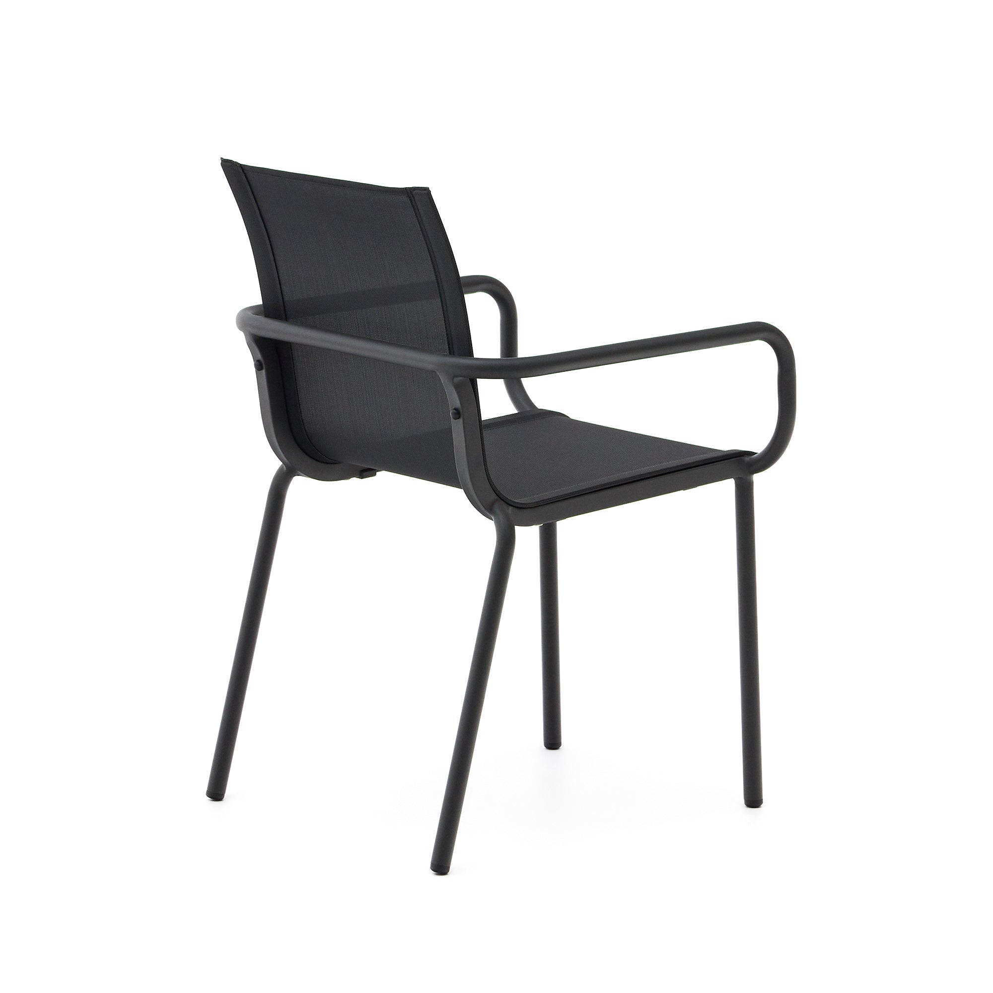Galdana stackable outdoor chair made of aluminum with a dark grey painted finish - Product Image